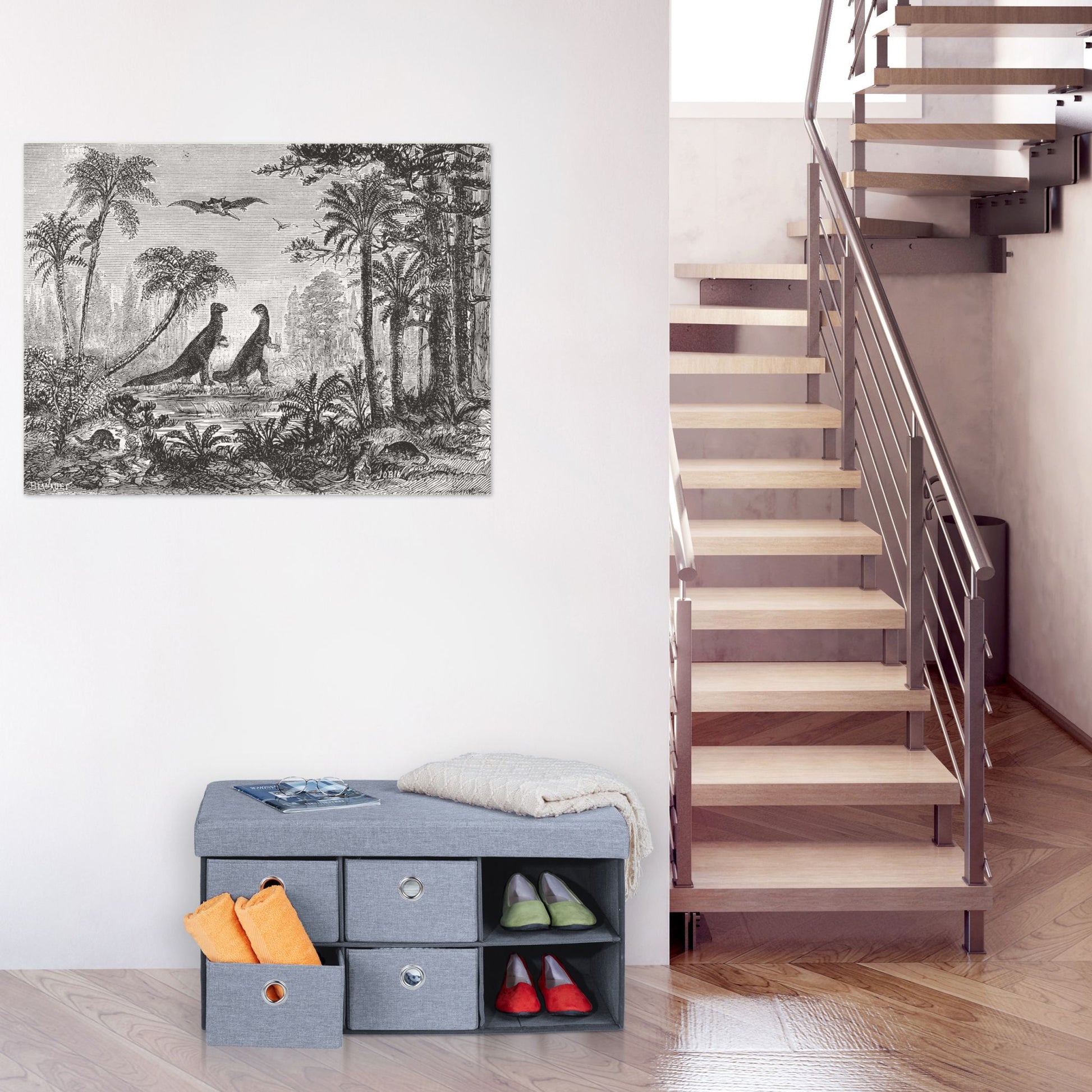 Sitzbank mit Stauraum Grau von Relaxdays