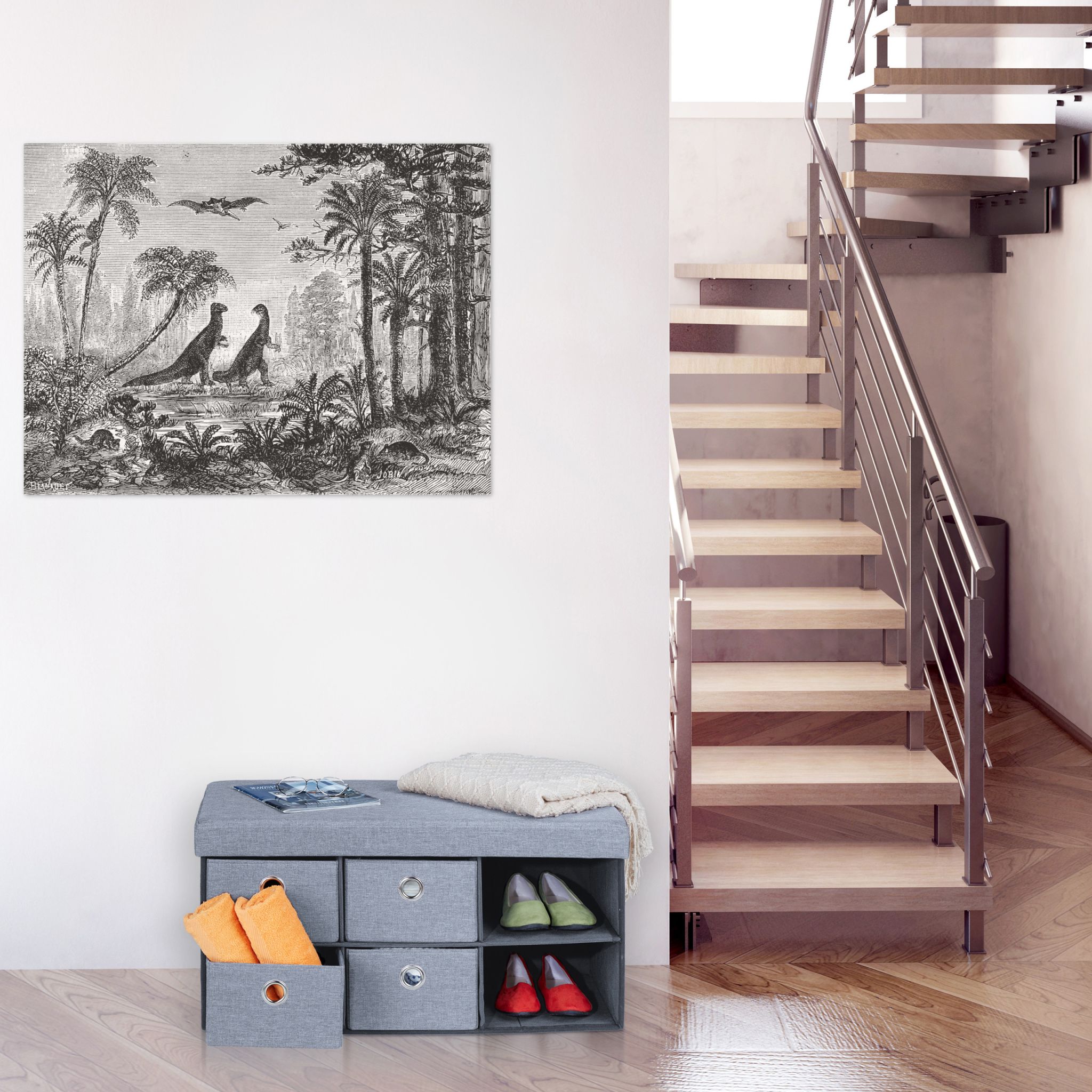 Sitzbank mit Stauraum Grau von Relaxdays
