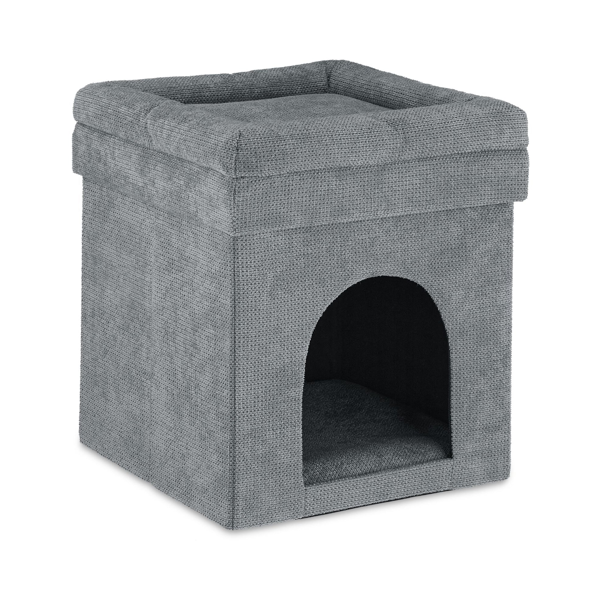 Katzenhöhle Hocker in Grau Grau von Relaxdays