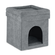 Katzenhöhle Hocker in Grau Grau von Relaxdays