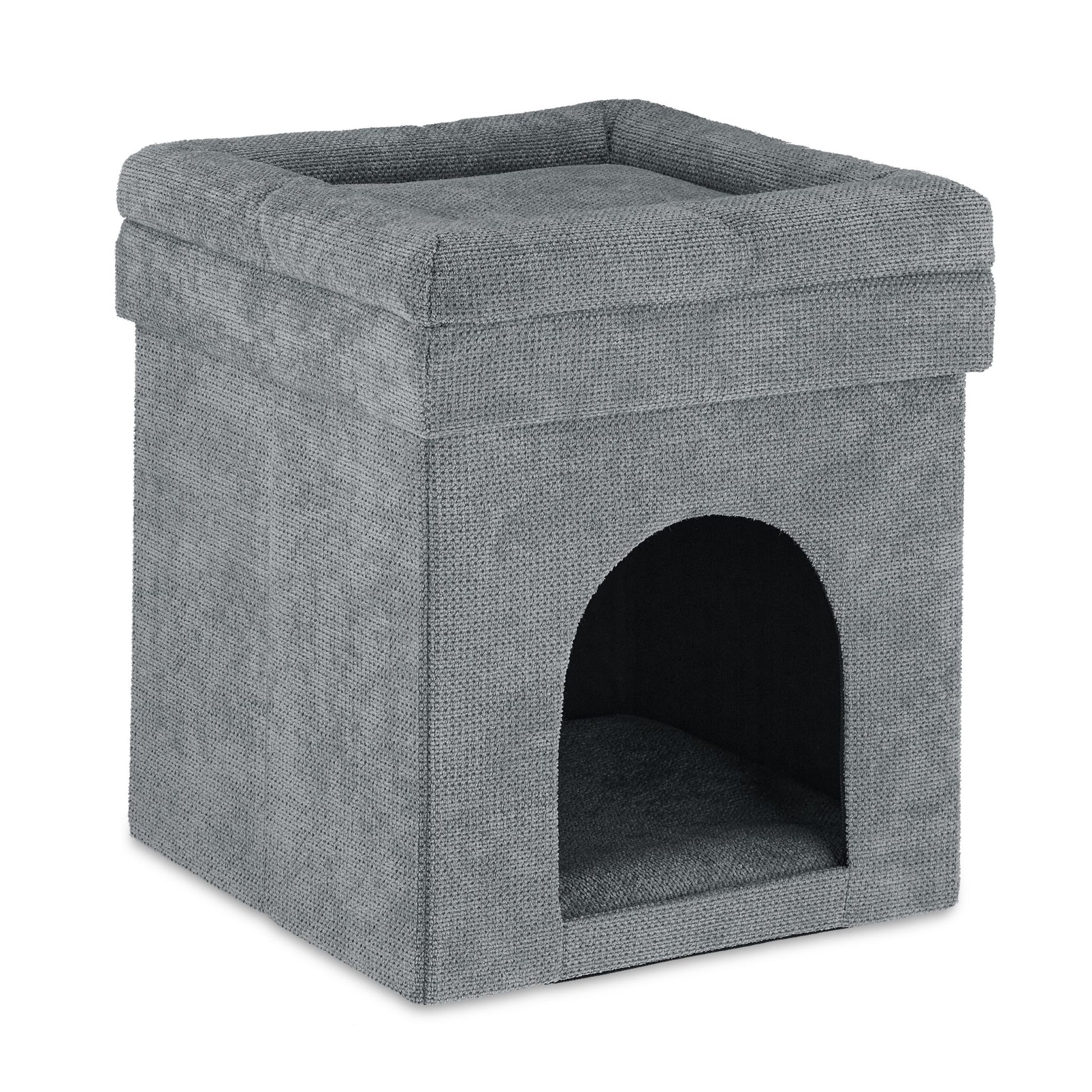Katzenhöhle Hocker in Grau Grau von Relaxdays