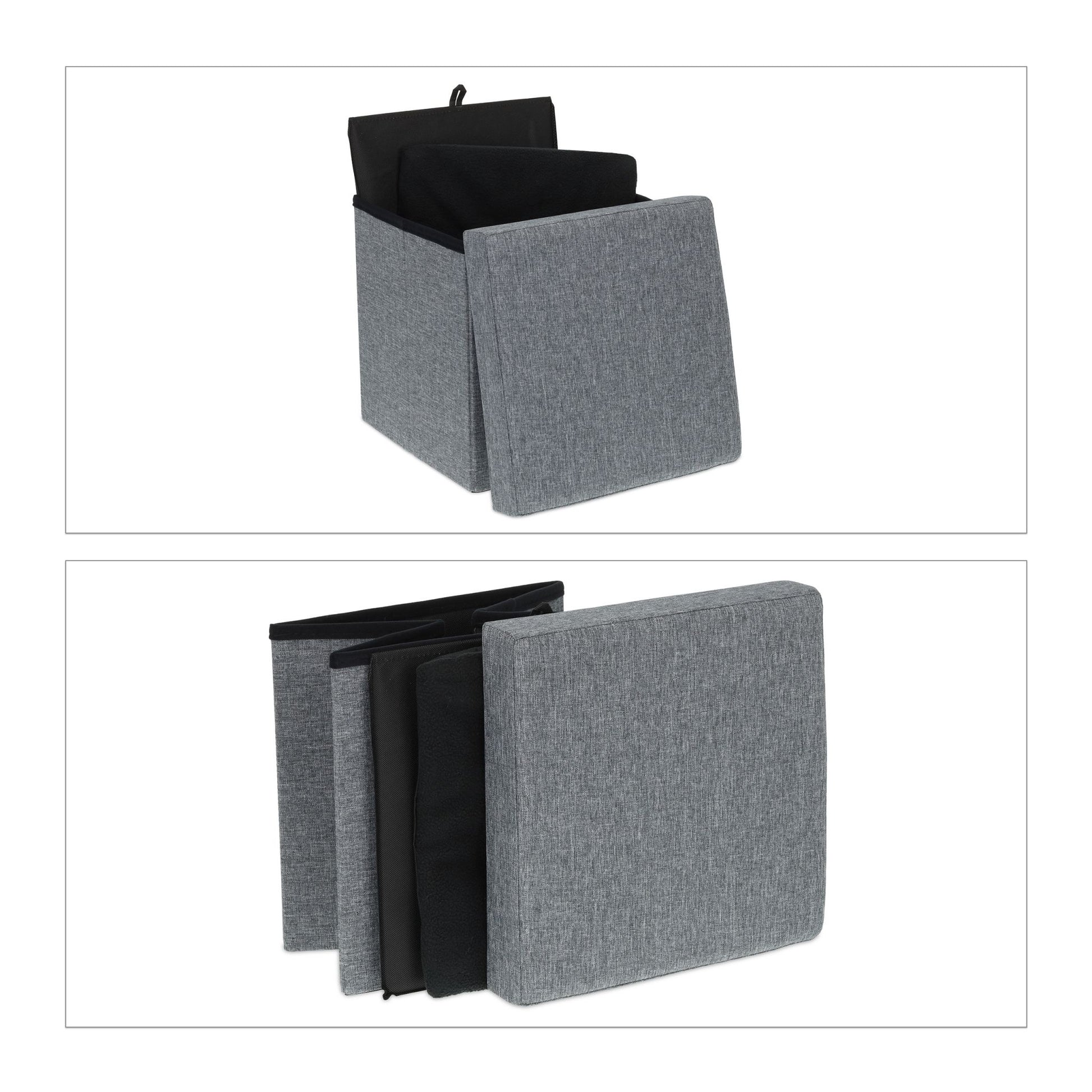 Katzenhöhle faltbar Grau von Relaxdays