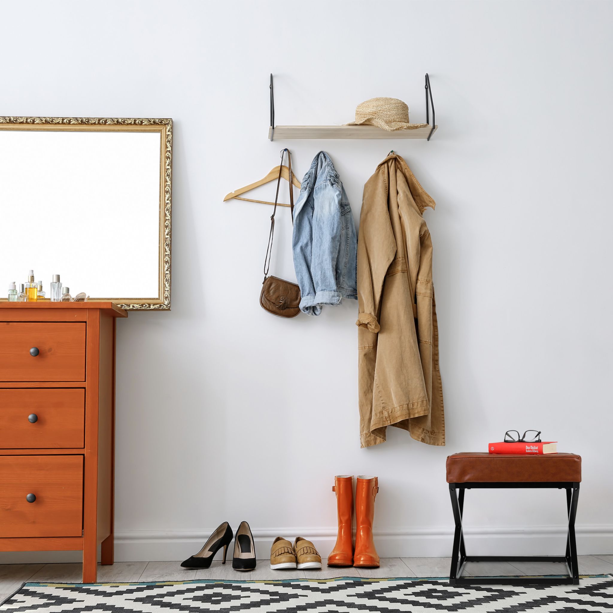 Sitzhocker mit Kunstleder Dunkelbraun-Schwarz von Relaxdays