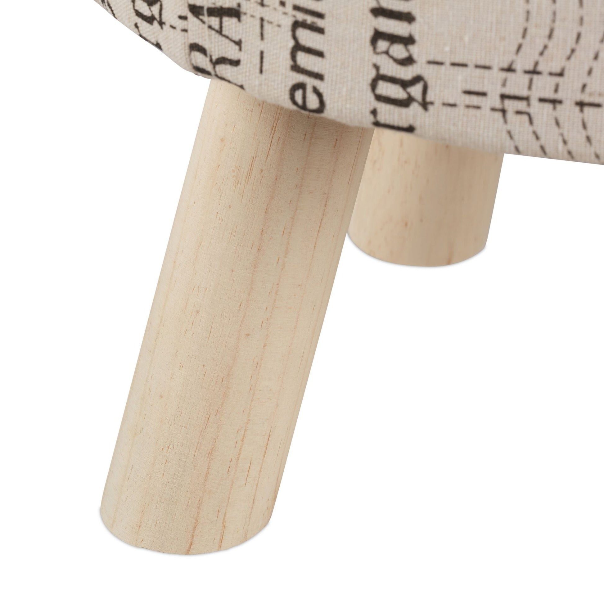 Runder Sitzhocker mit Stoffbezug Creme-Hellbraun-Schwarz von Relaxdays