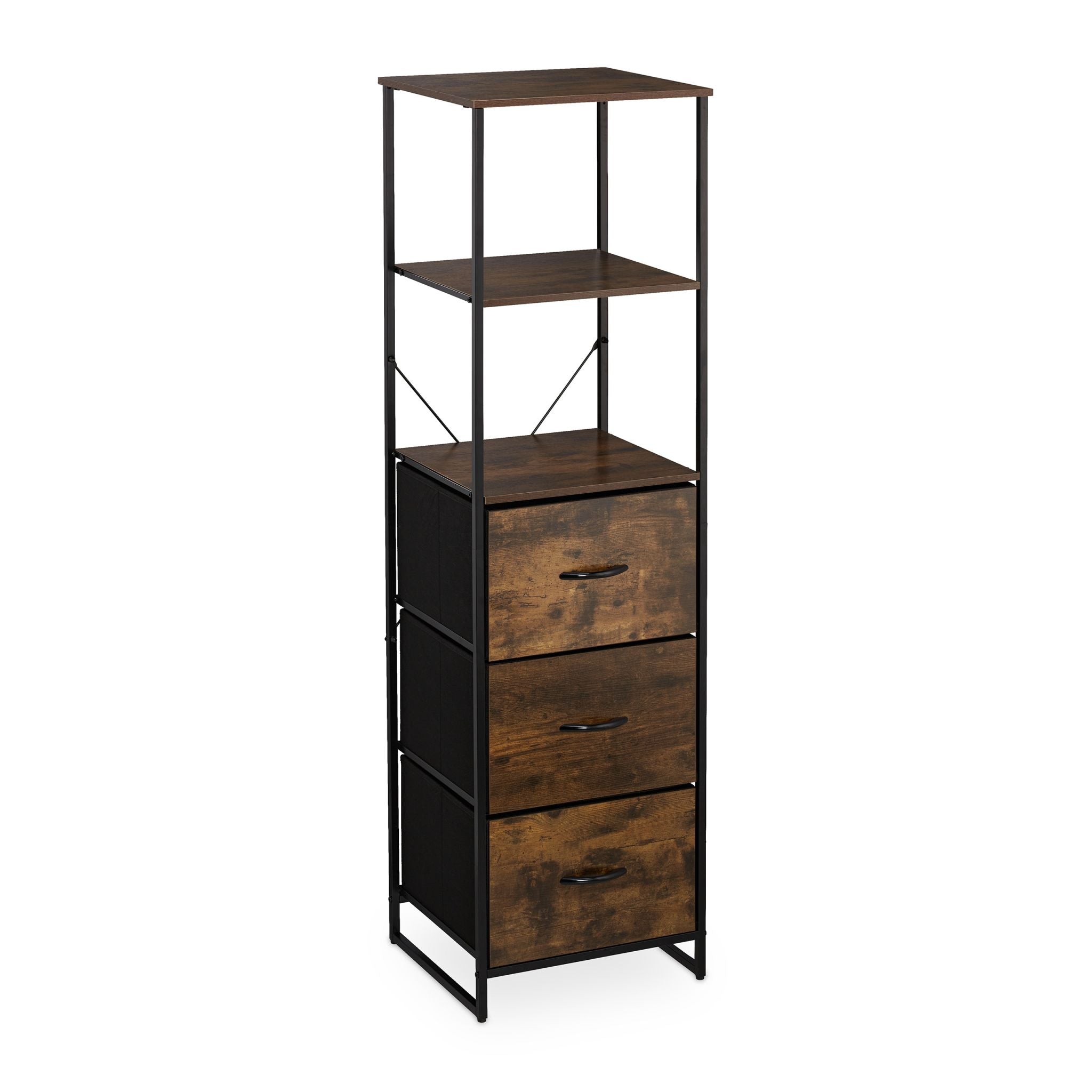 Vintage Regal Industrial Design Dunkelbraun-Schwarz von Relaxdays