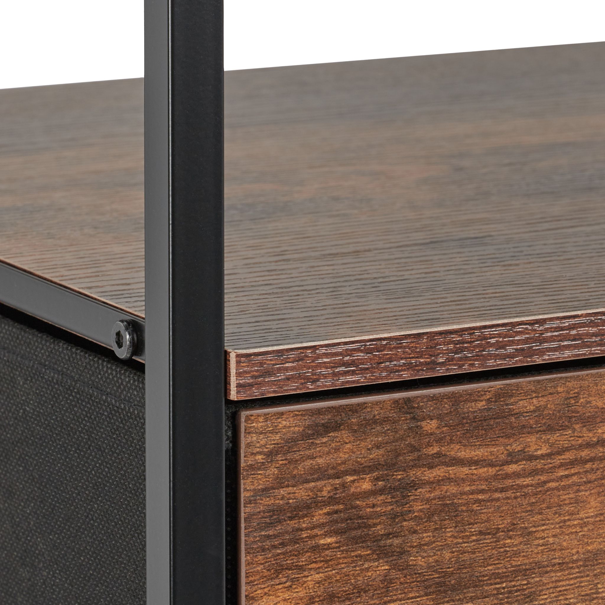 Nachttisch Industrial mit Schublade Dunkelbraun-Schwarz von Relaxdays