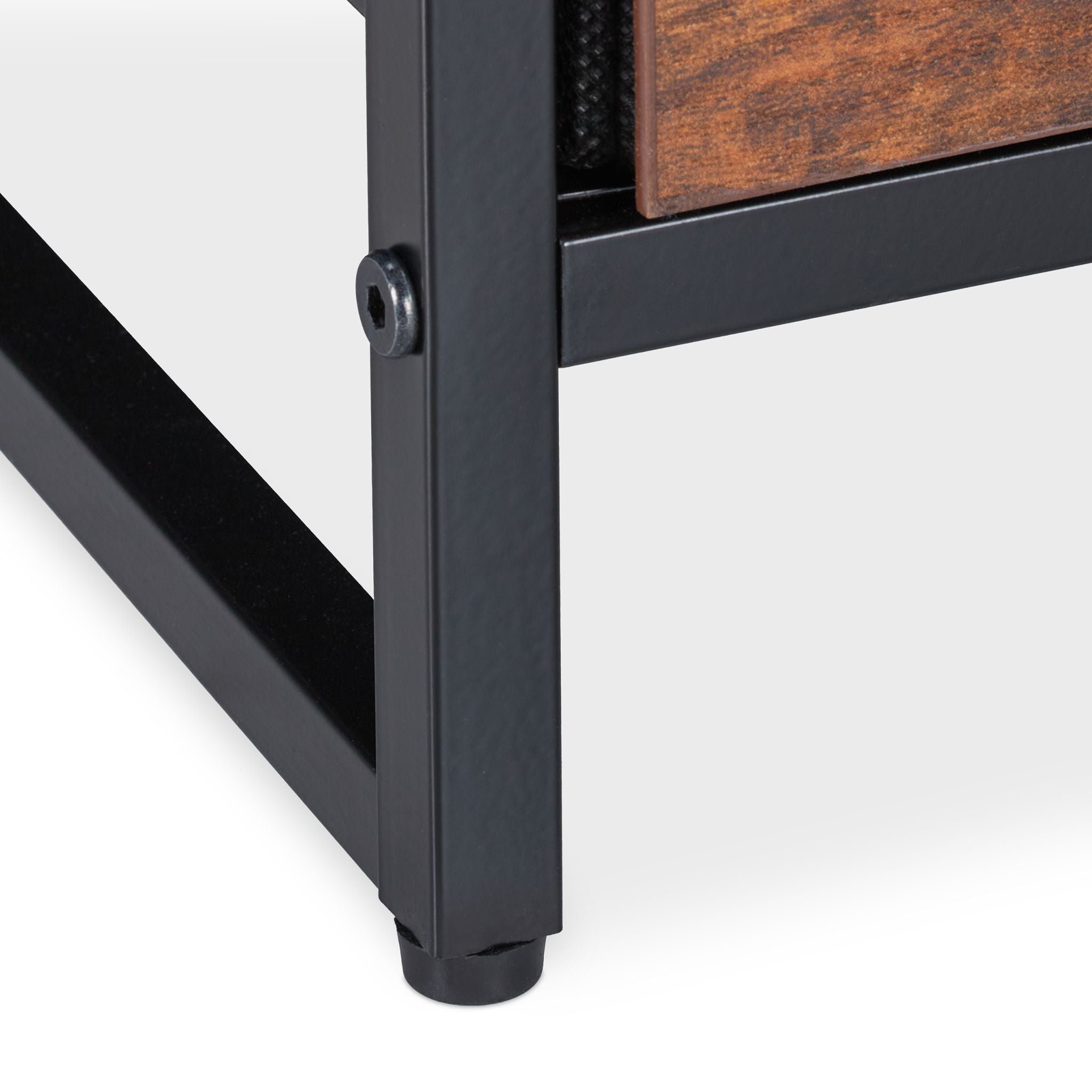 Nachttisch Industrial mit Schublade Dunkelbraun-Schwarz von Relaxdays