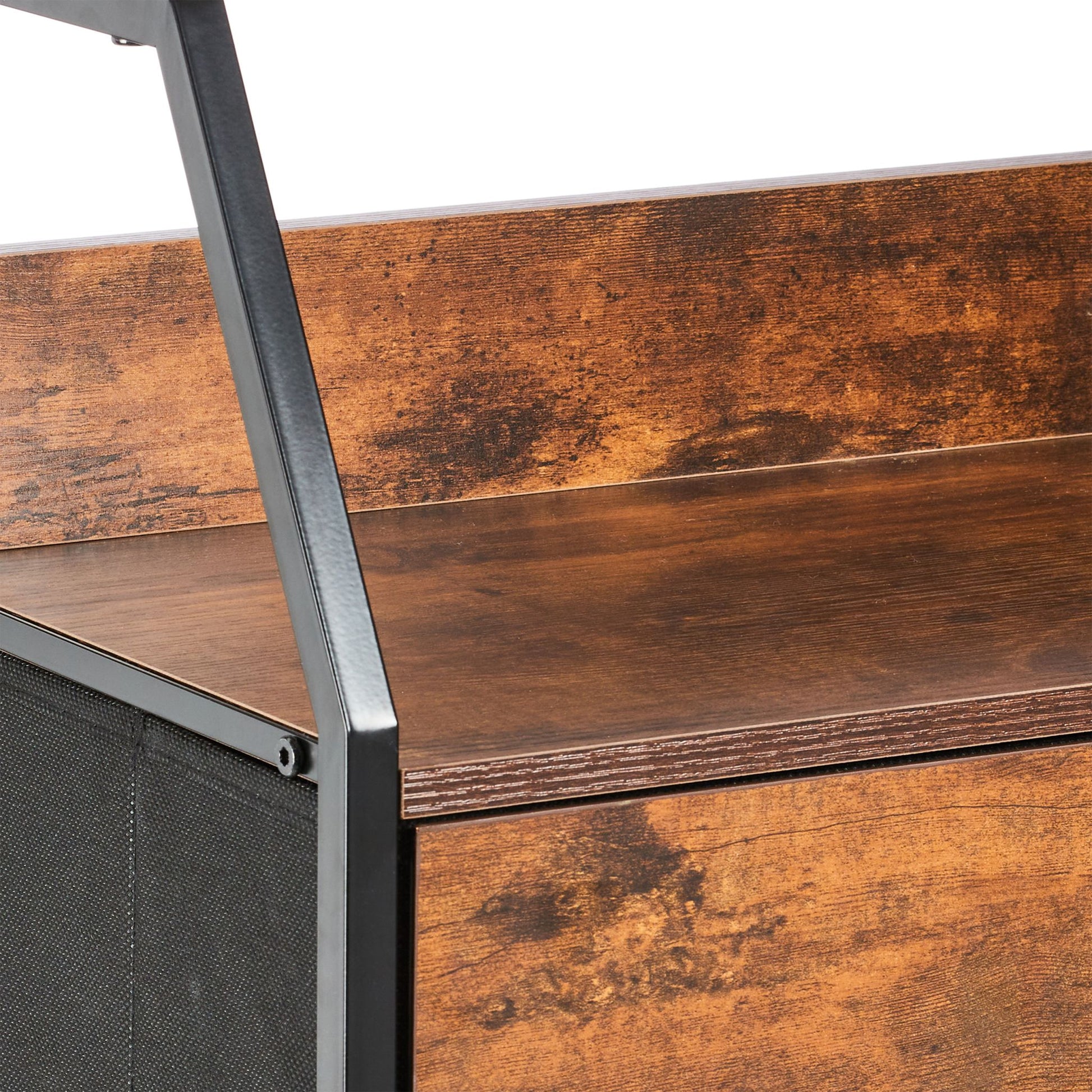 Standregal Industrial mit 3 Schubladen Dunkelbraun-Schwarz von Relaxdays