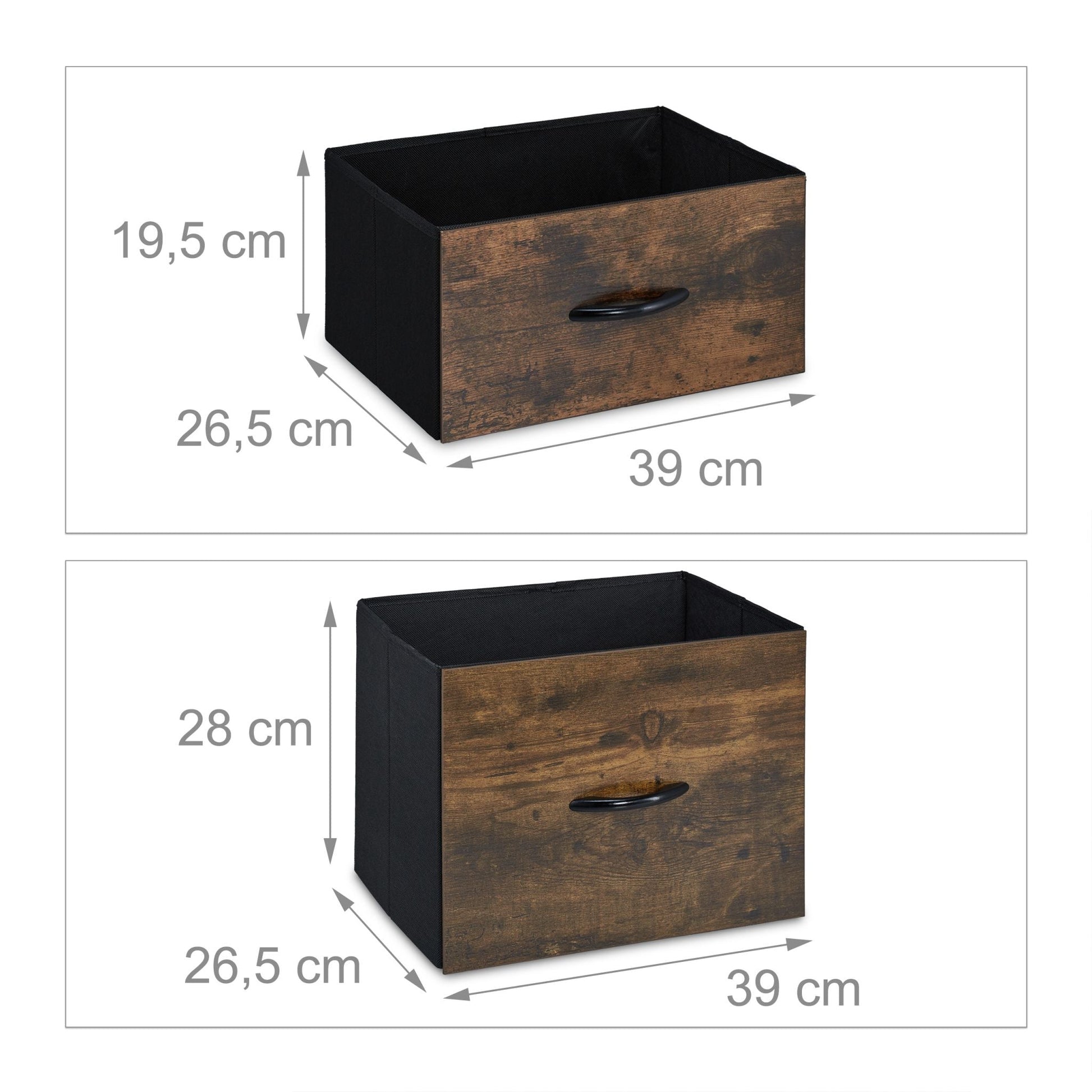 Kommode 5 Schubladen Braun-Schwarz von Relaxdays