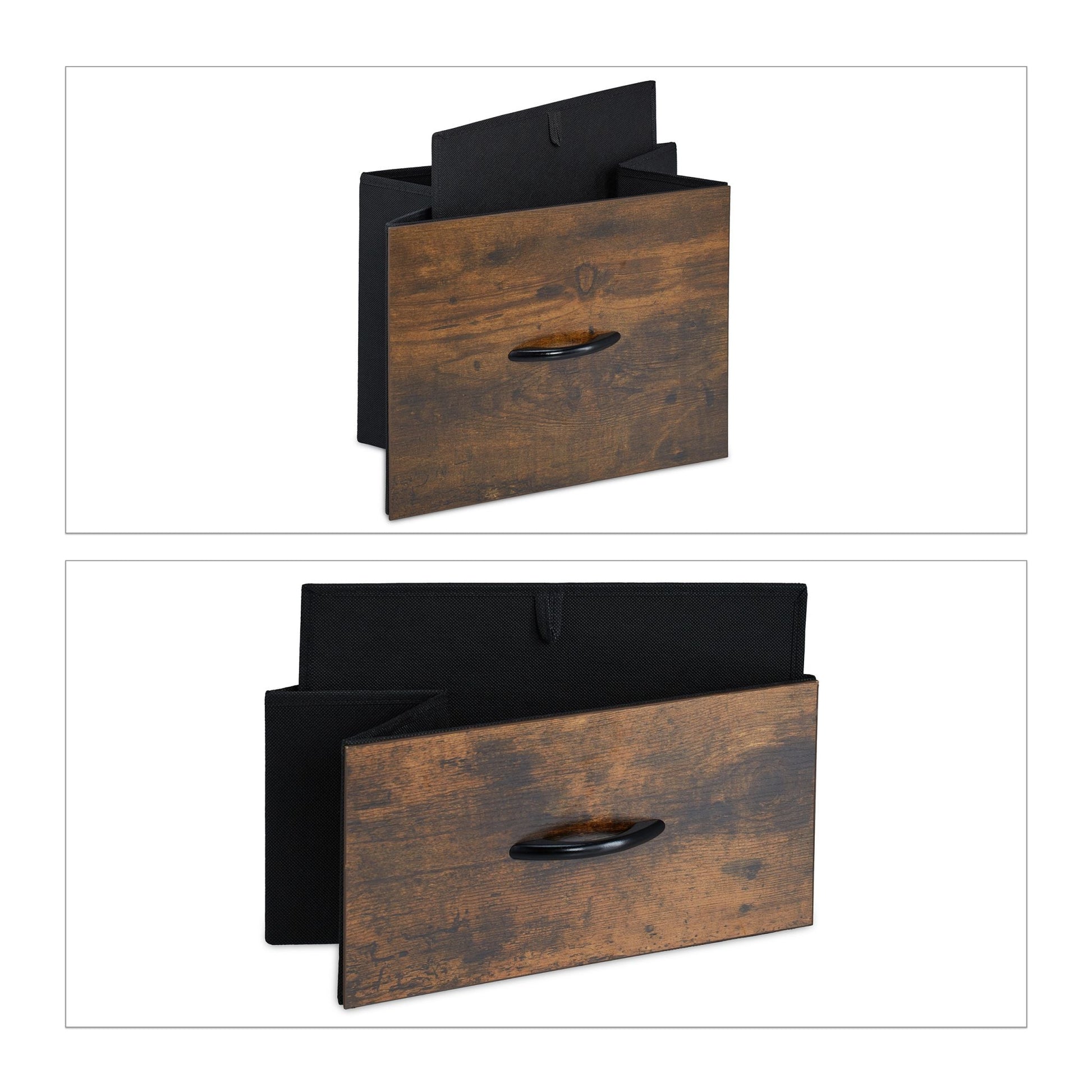 Kommode 5 Schubladen Braun-Schwarz von Relaxdays