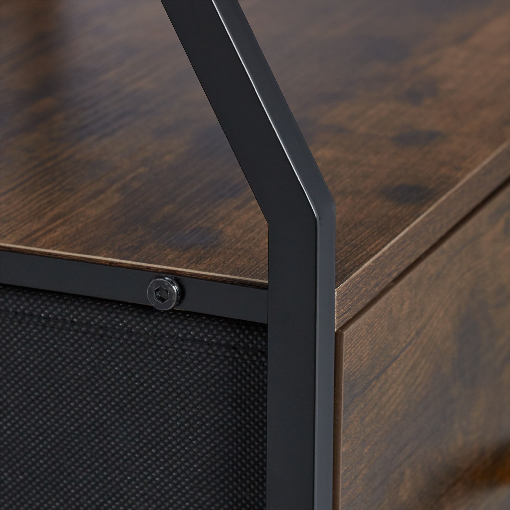 Kommode 5 Schubladen Braun-Schwarz von Relaxdays
