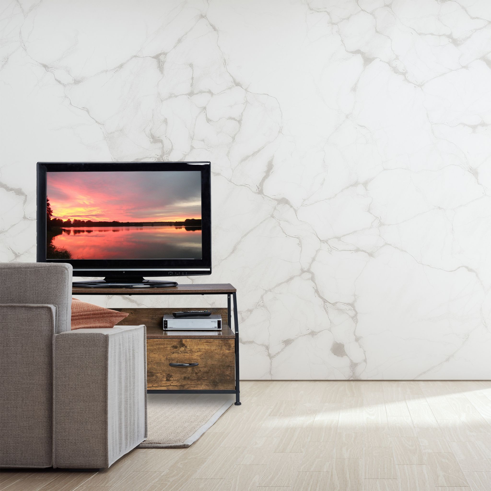TV Board Industrial Style Braun-Schwarz von Relaxdays