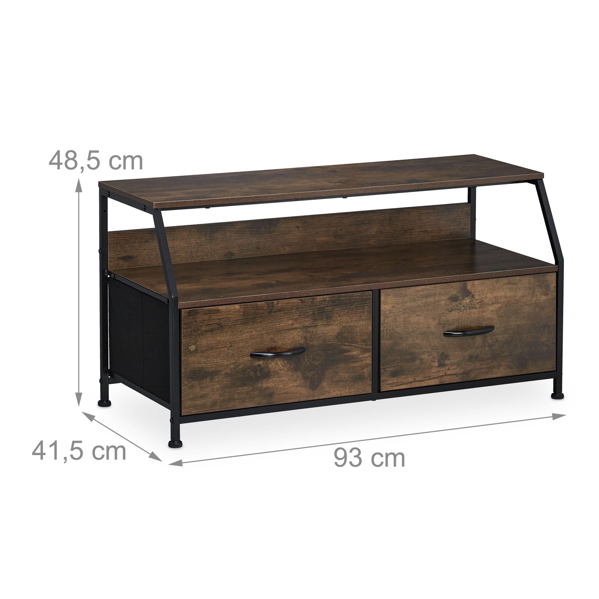 TV Board Industrial Style Braun-Schwarz von Relaxdays