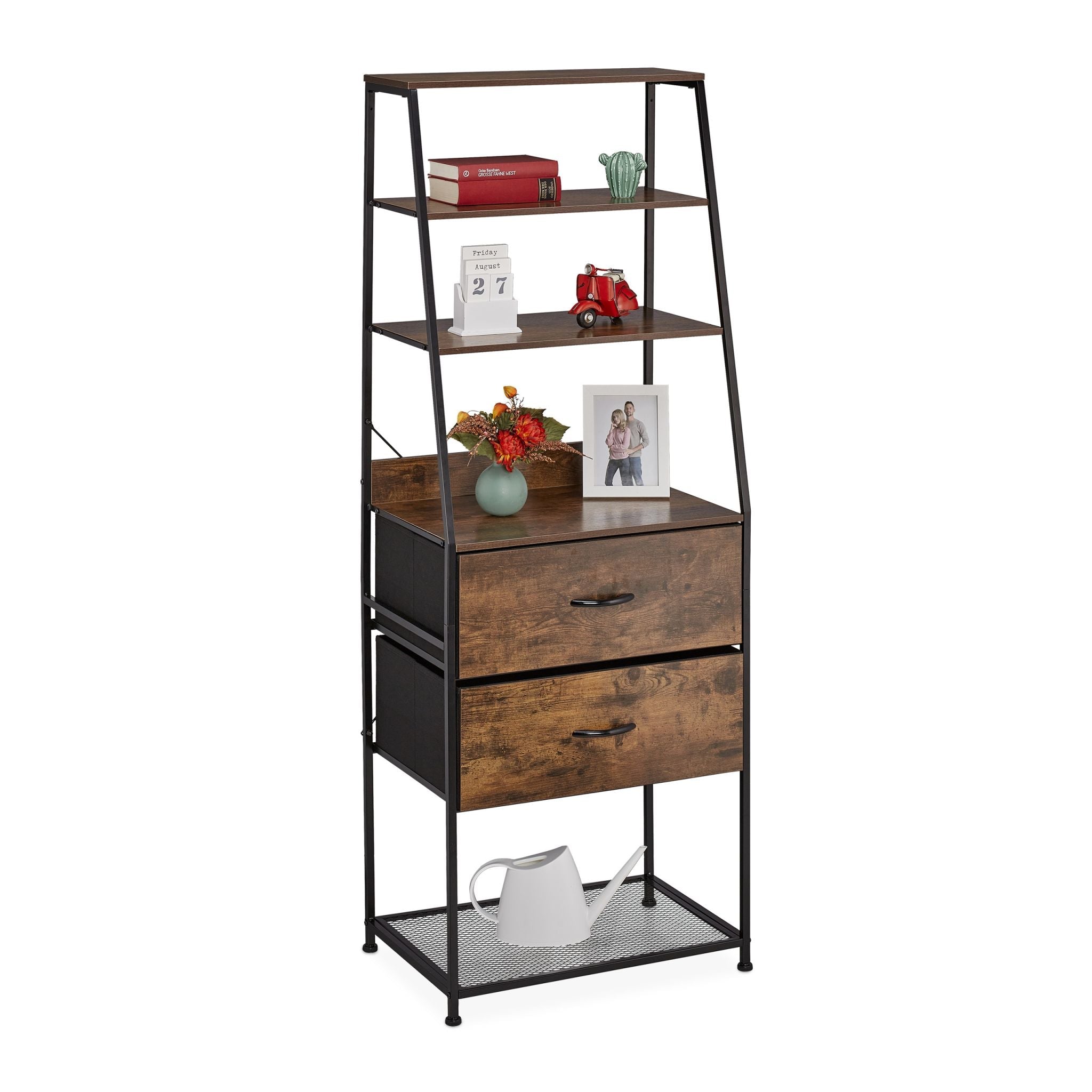 Vintage Regal Industrial Design Dunkelbraun-Schwarz von Relaxdays