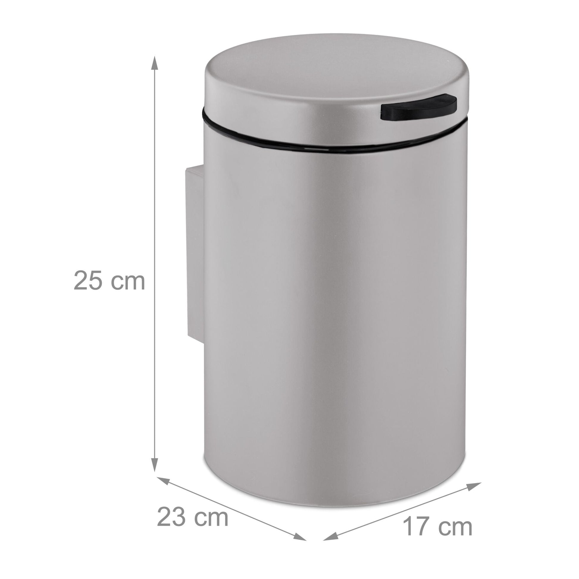 Kosmetikeimer Wandmontage 3 Liter Beige-Schwarz von Relaxdays