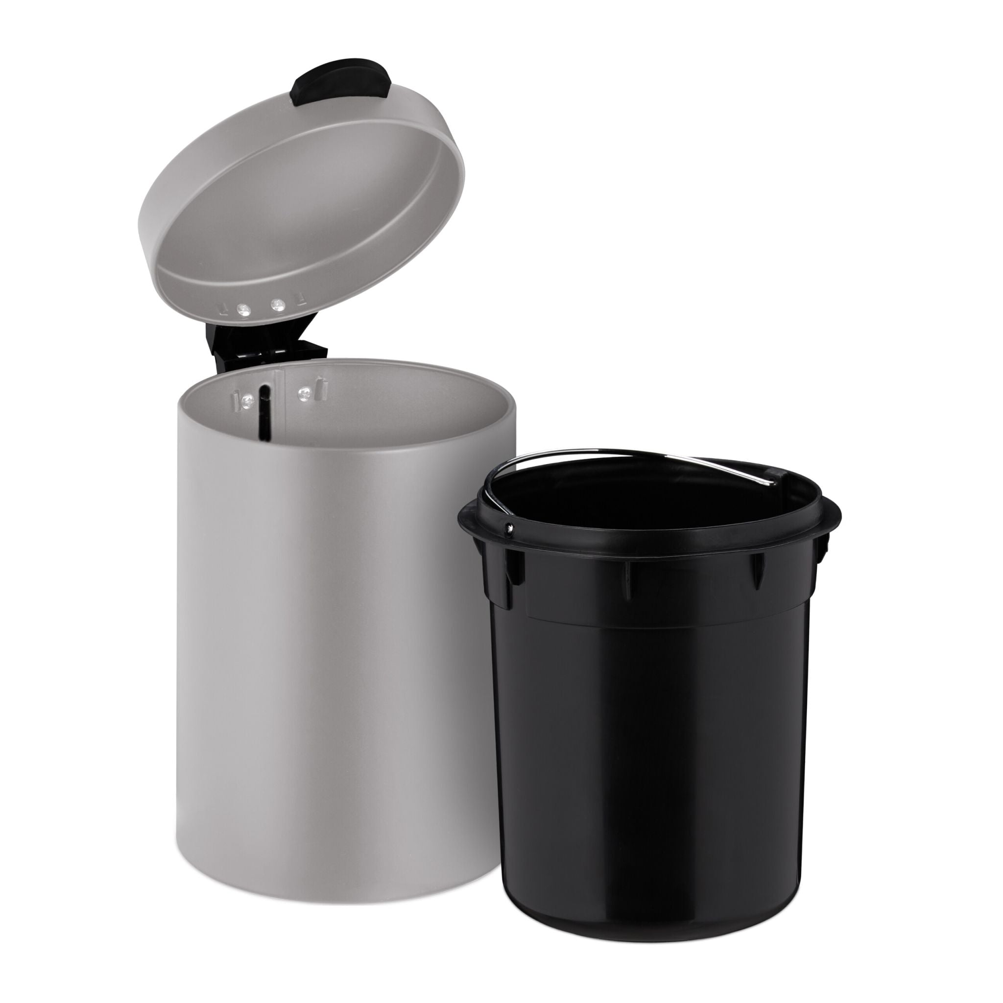Kosmetikeimer Wandmontage 3 Liter Beige-Schwarz von Relaxdays