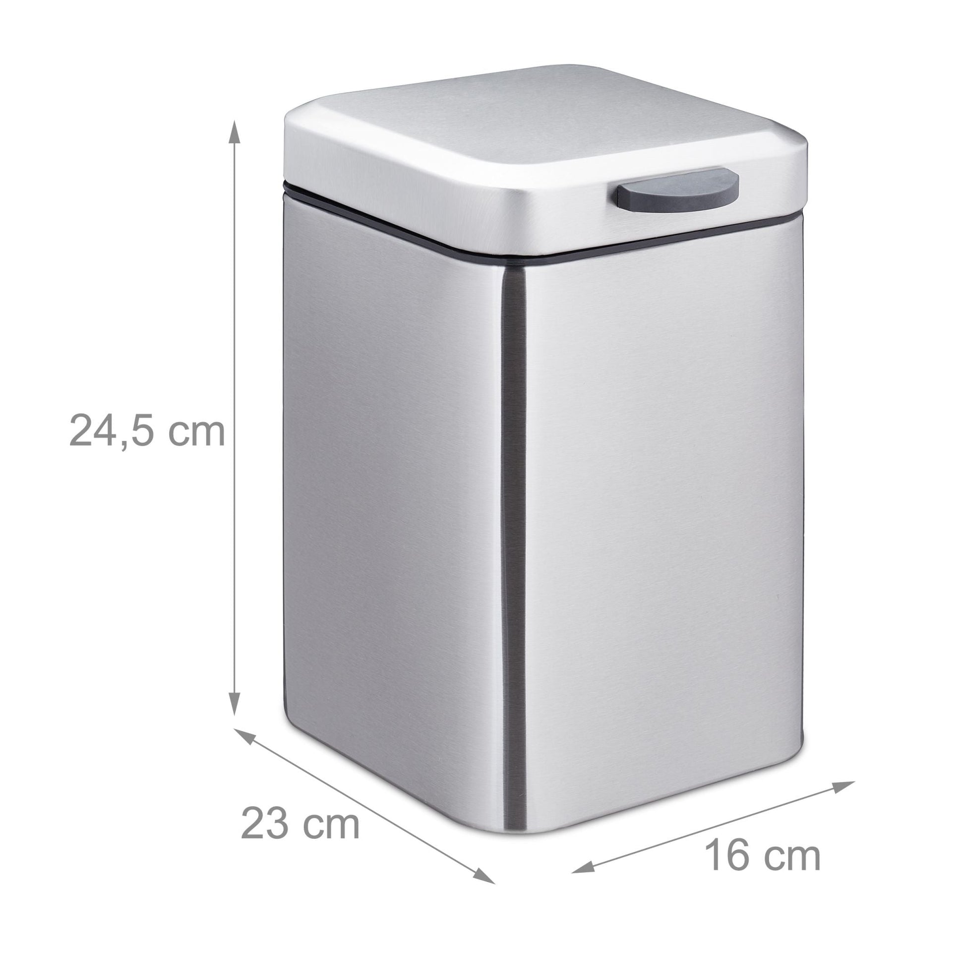 Kosmetikeimer Wandmontage 3 L Schwarz-Silber von Relaxdays