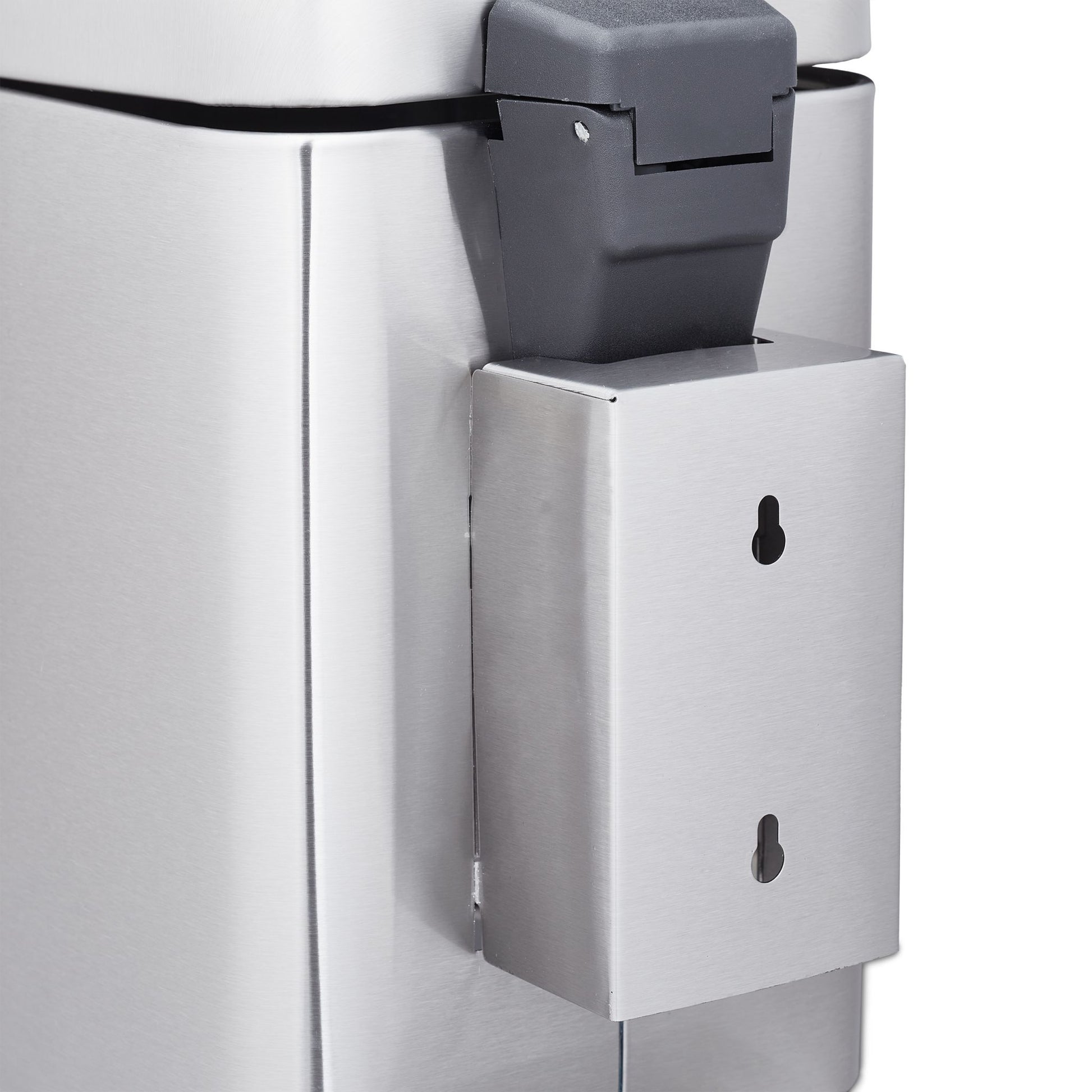 Kosmetikeimer Wandmontage 3 L Schwarz-Silber von Relaxdays
