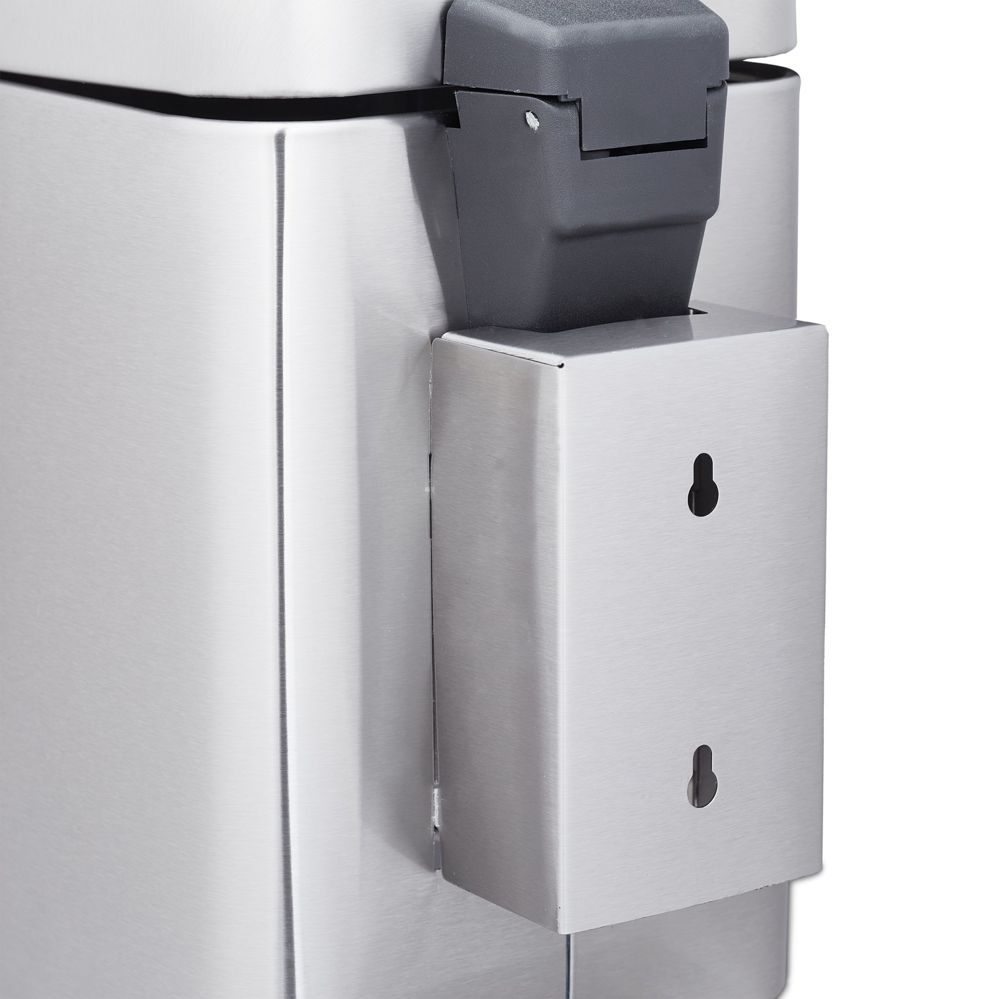 Kosmetikeimer Wandmontage 3 L Schwarz-Silber von Relaxdays