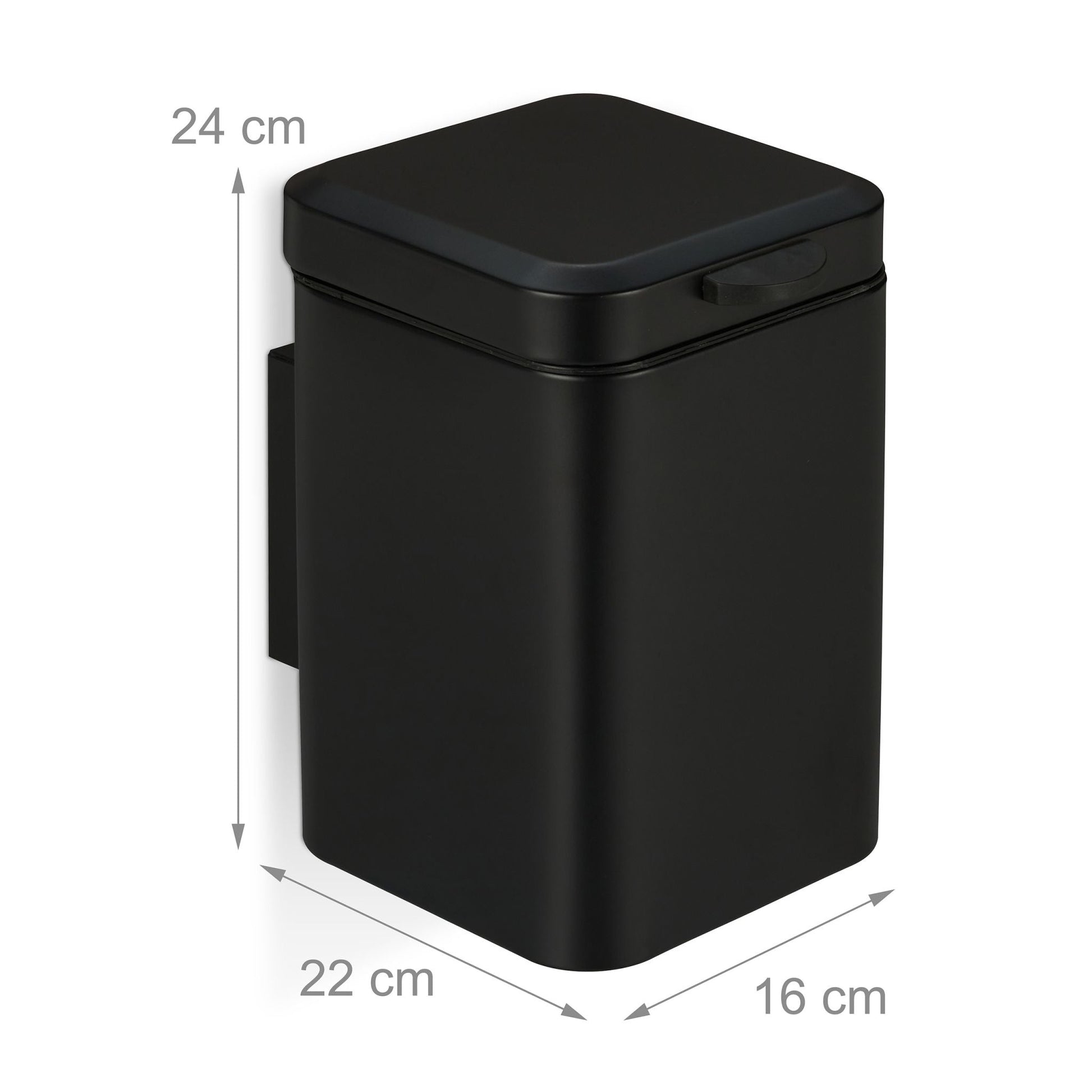 Kosmetikeimer Wandmontage 3 Liter Schwarz von Relaxdays