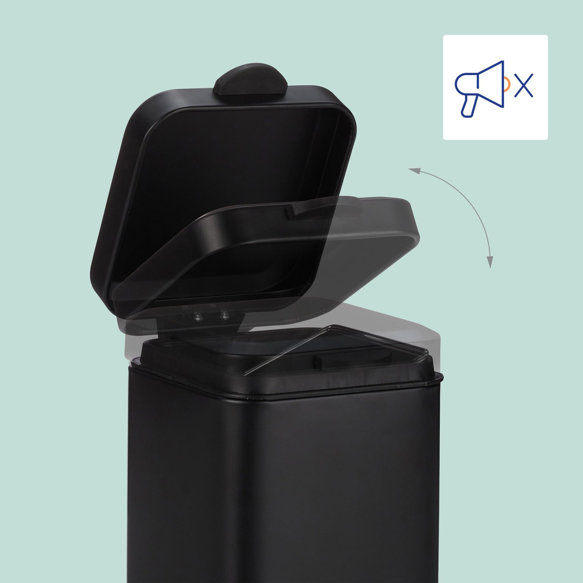 Kosmetikeimer Wandmontage 3 Liter Schwarz von Relaxdays