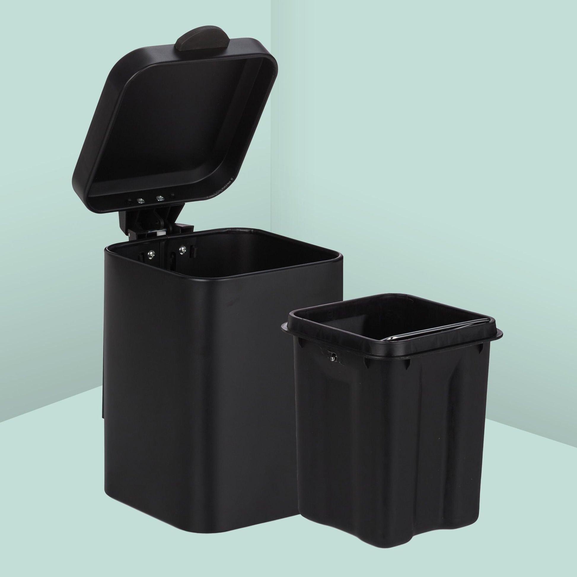 Kosmetikeimer Wandmontage 3 Liter Schwarz von Relaxdays