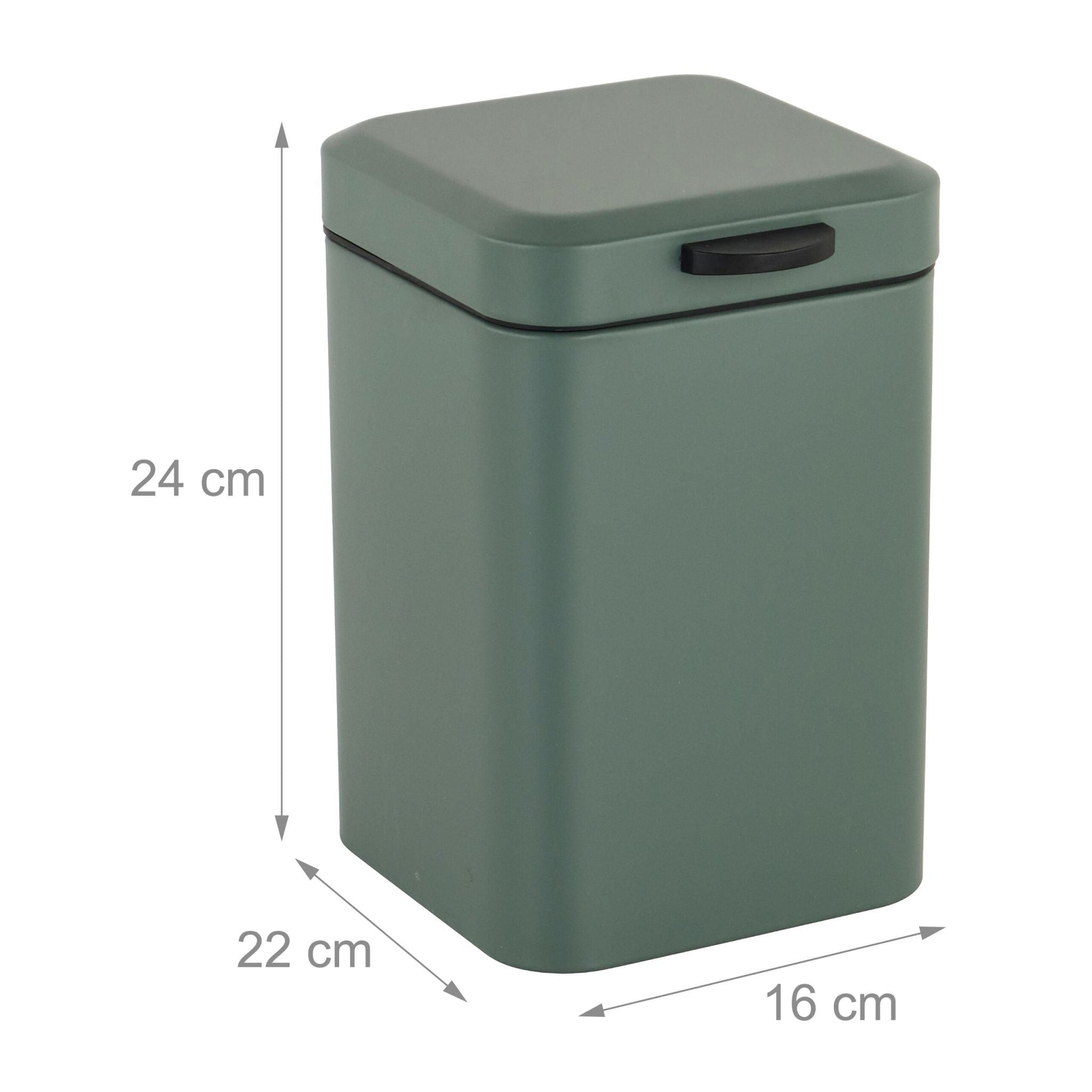 Kosmetikeimer Wandmontage 3 Liter Dunkelgrün-Schwarz von Relaxdays