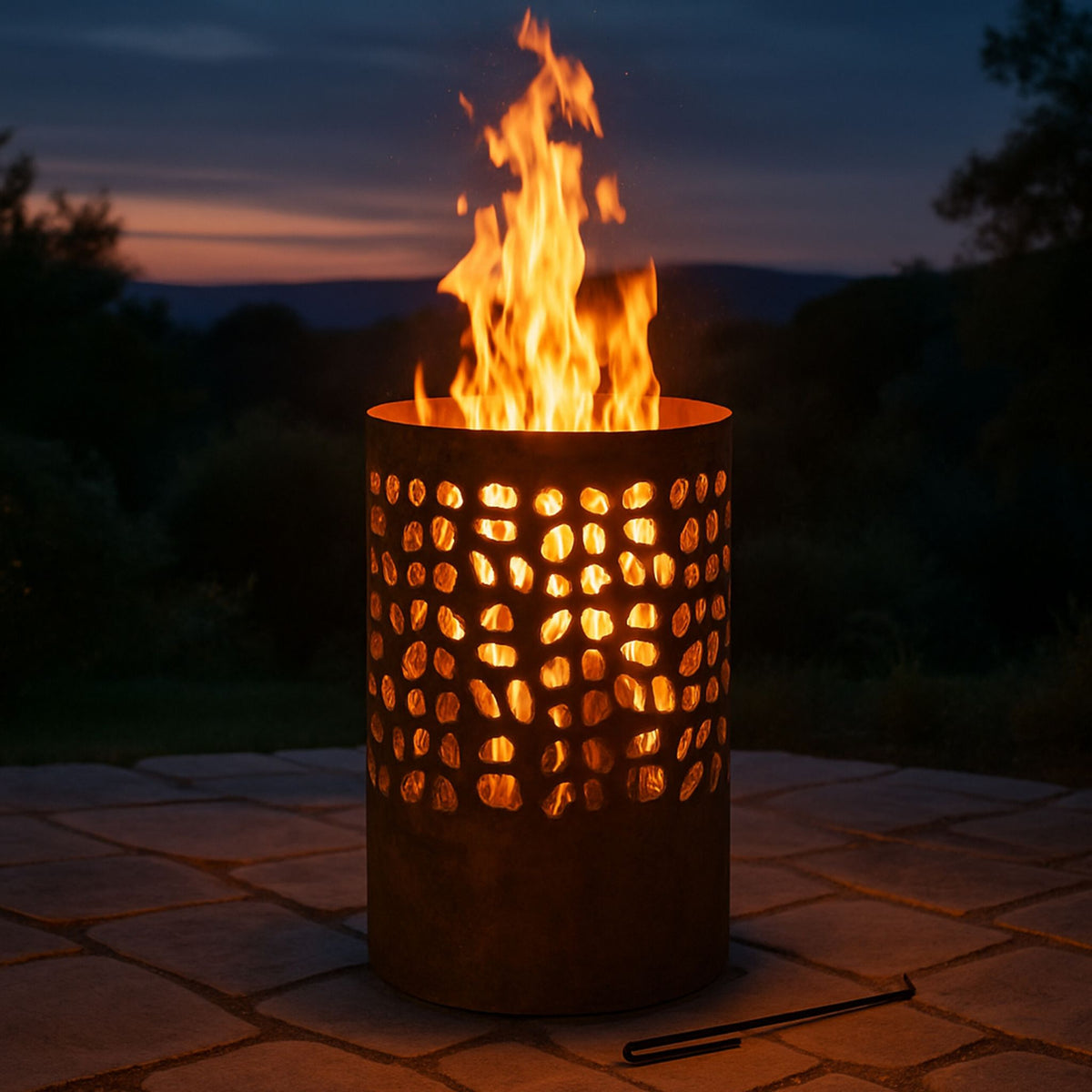 Feuertonne Rostoptik Braun von Relaxdays