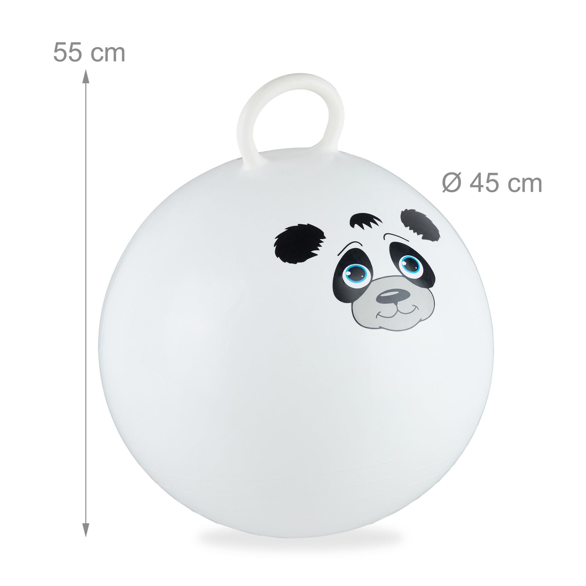 Hüpfball für Kinder mit Tiermotiv Weiss von Relaxdays