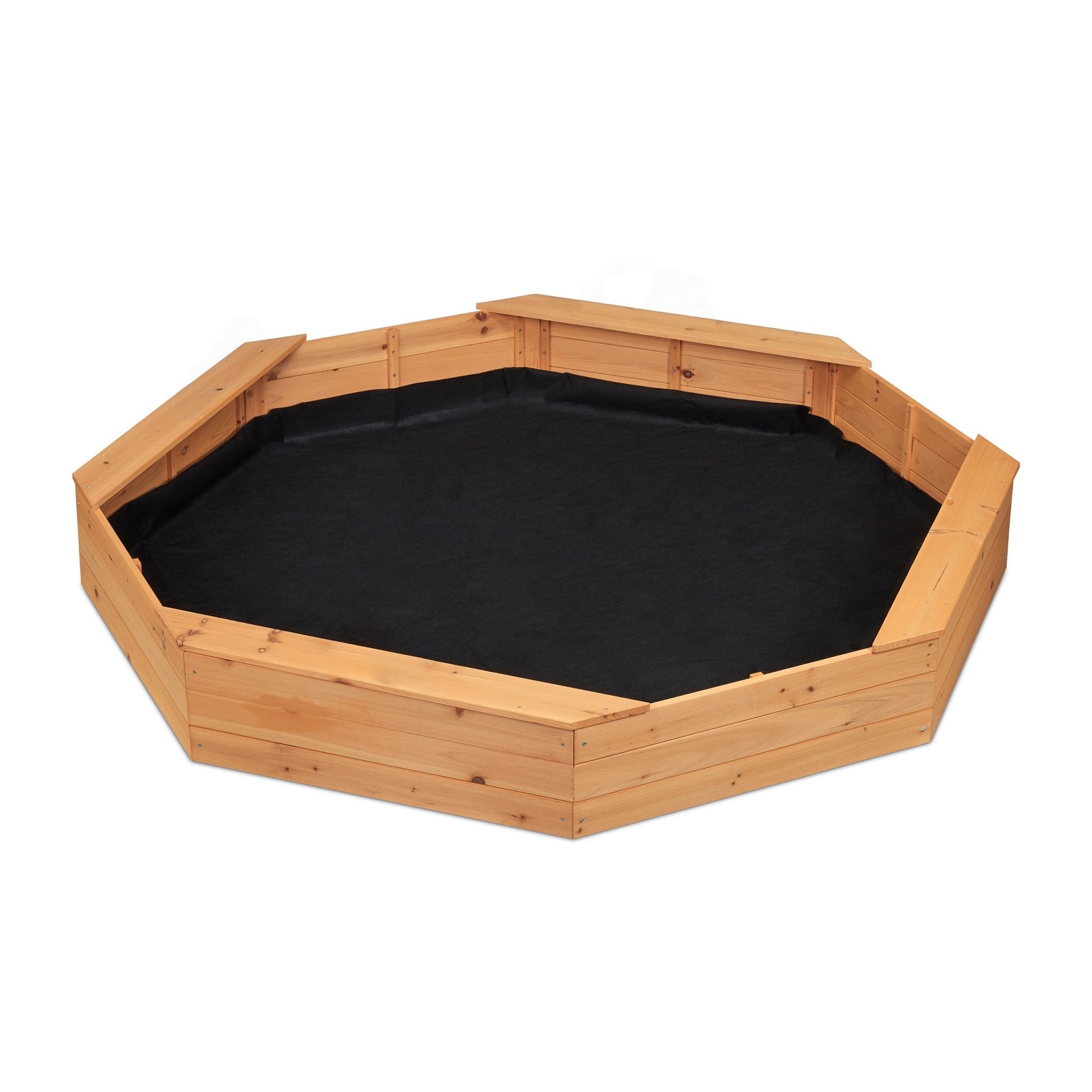 Sandkasten Achteck mit Vlies Hellbraun von Relaxdays