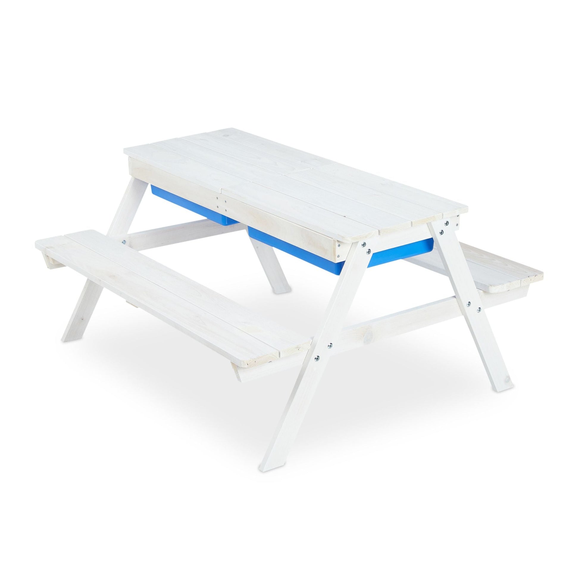 Kindersitzgruppe Holz Weiss-Blau von Relaxdays