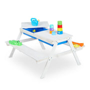 Kindersitzgruppe Holz Weiss-Blau von Relaxdays