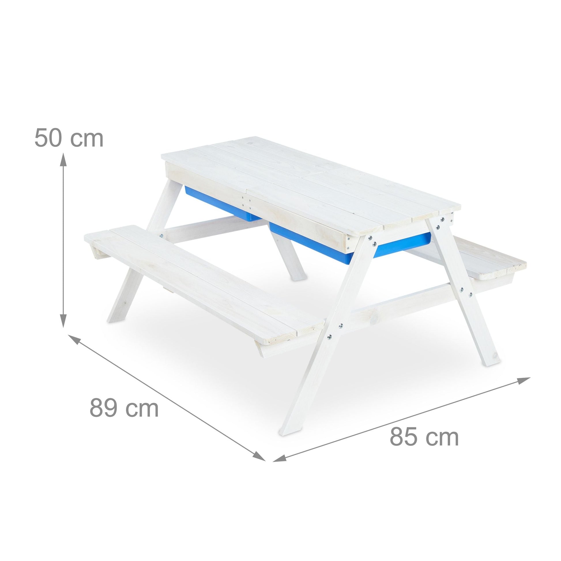 Kindersitzgruppe Holz Weiss-Blau von Relaxdays