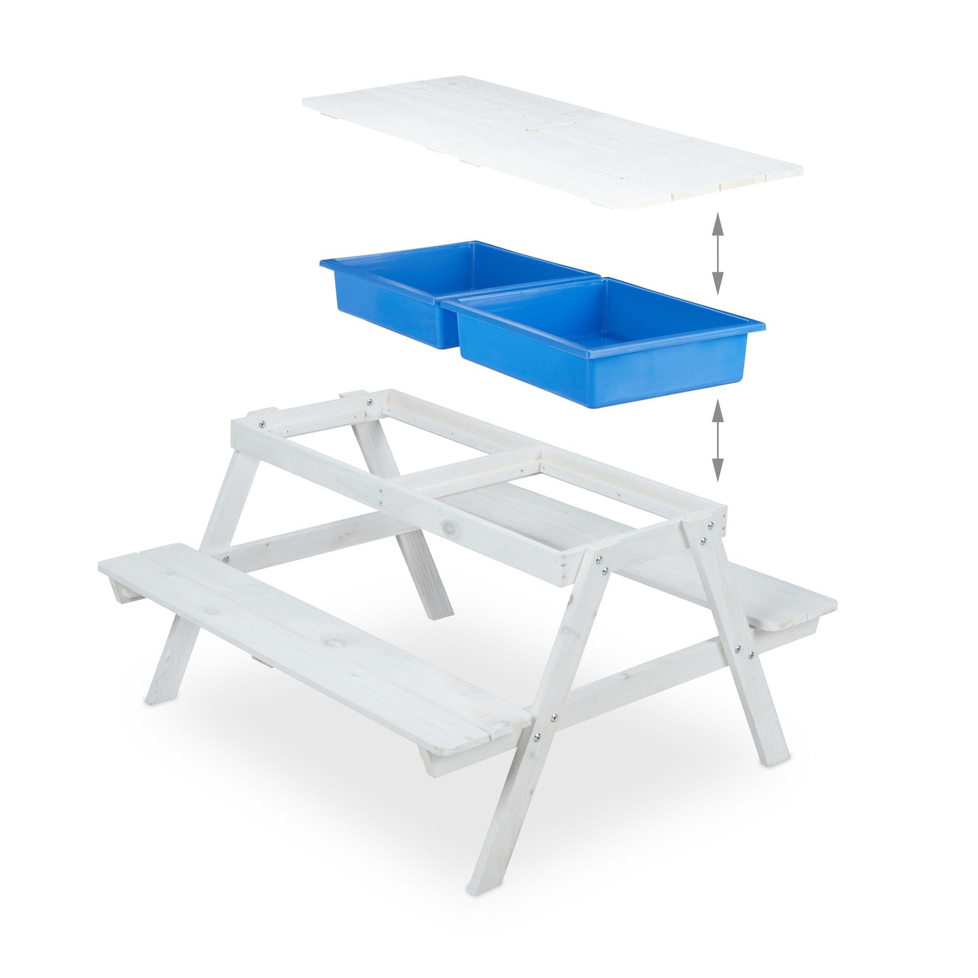 Kindersitzgruppe Holz Weiss-Blau von Relaxdays