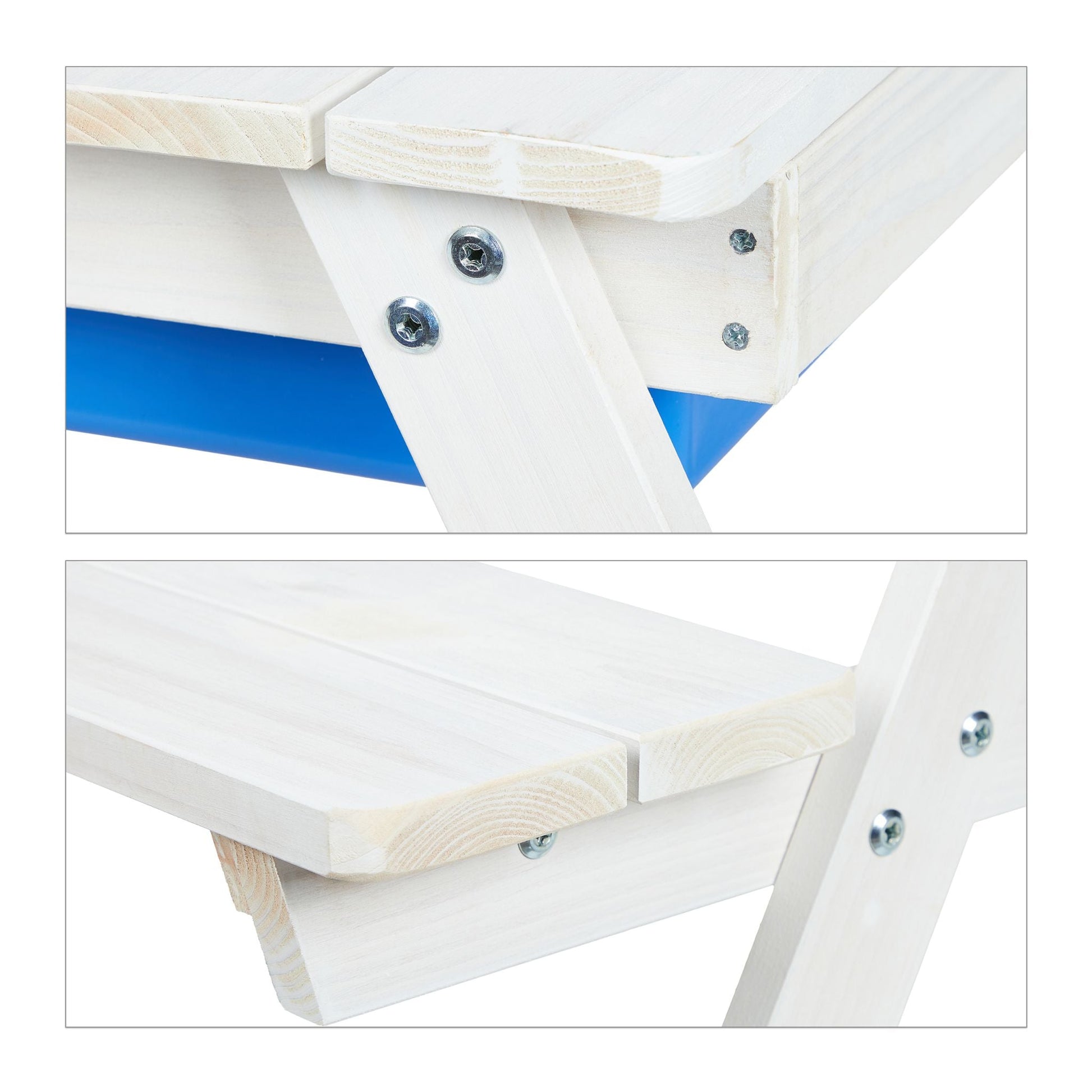Kindersitzgruppe Holz Weiss-Blau von Relaxdays