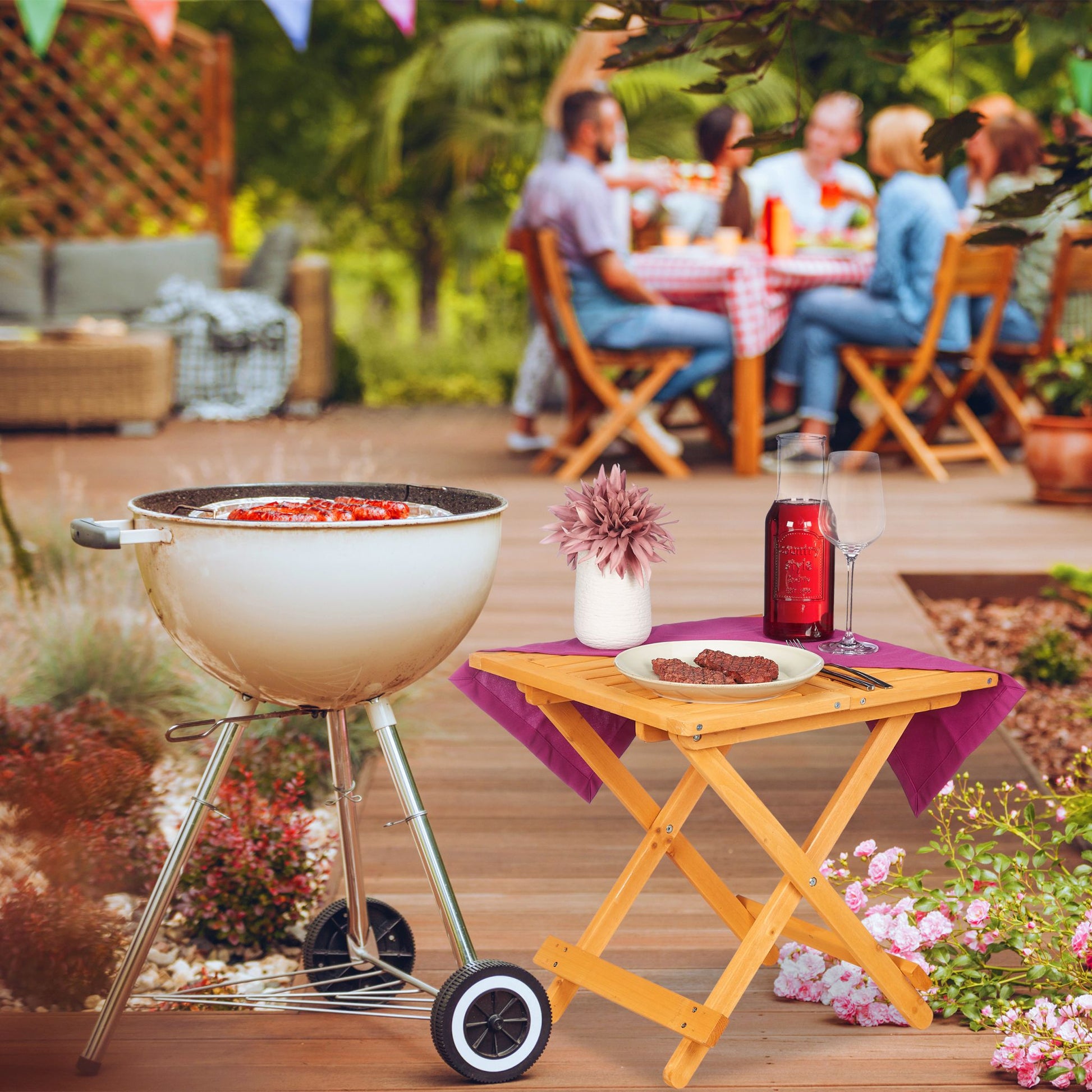 Kleiner Klapptisch Holz Hellbraun von Relaxdays