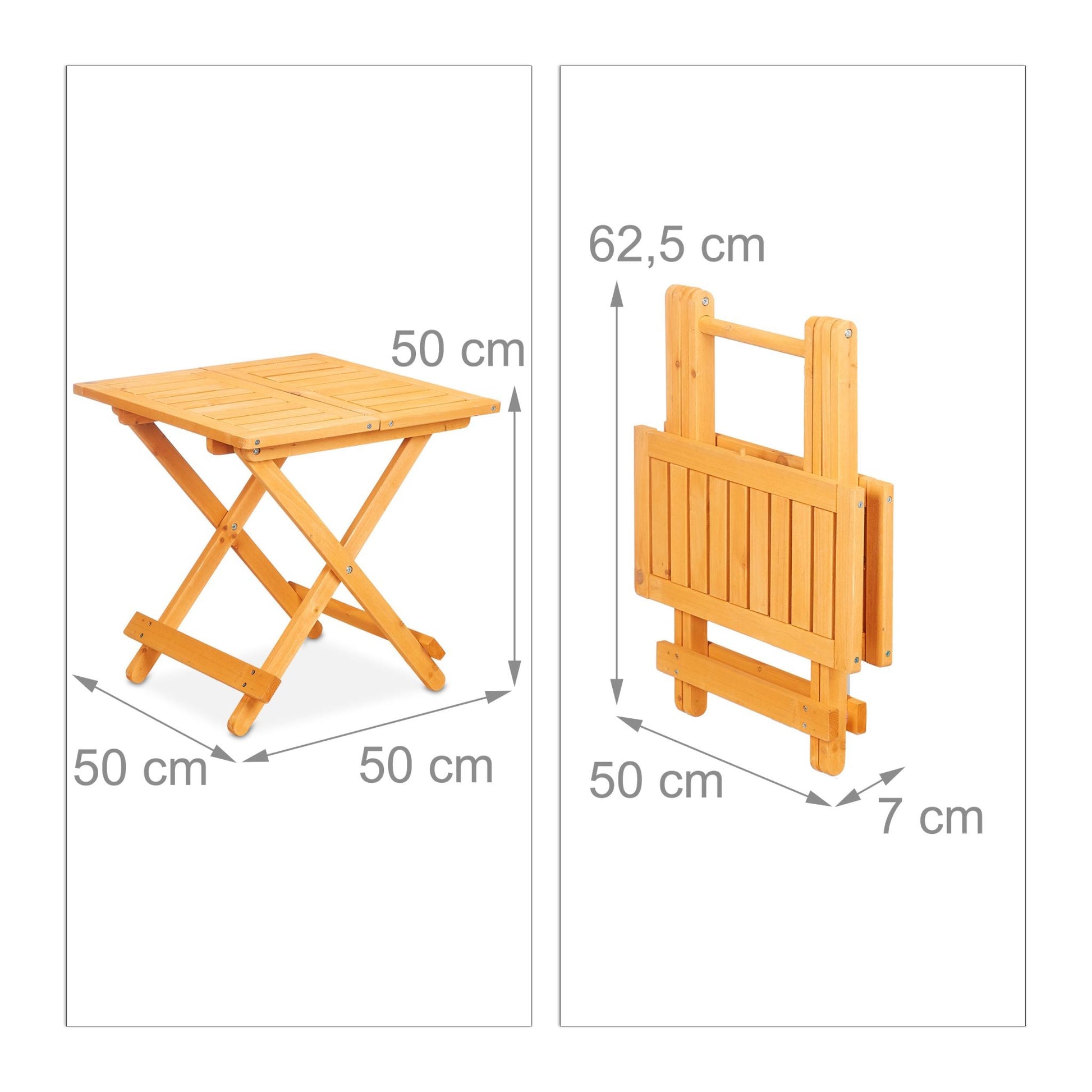 Kleiner Klapptisch Holz Hellbraun von Relaxdays
