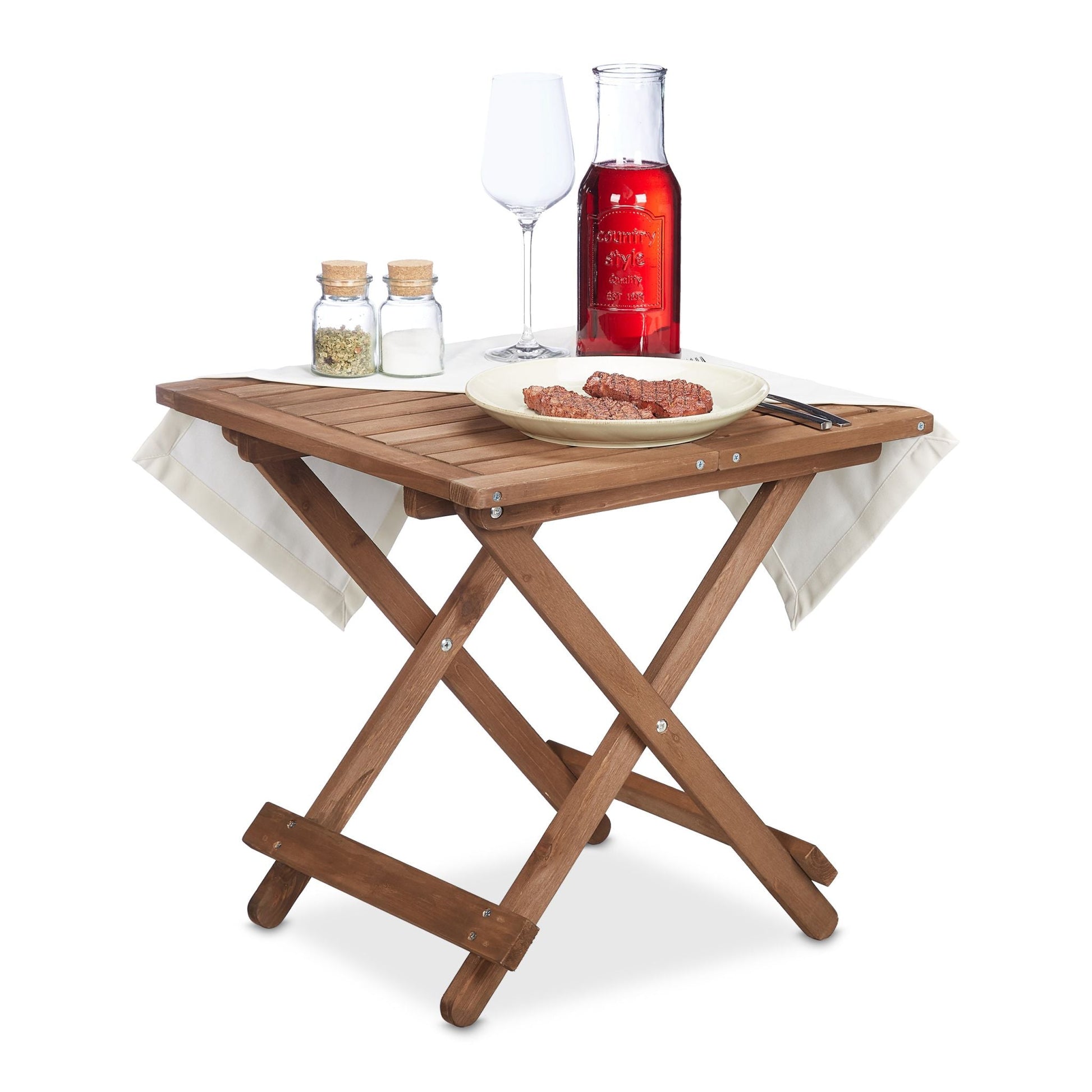 Klapptisch Holz Braun von Relaxdays