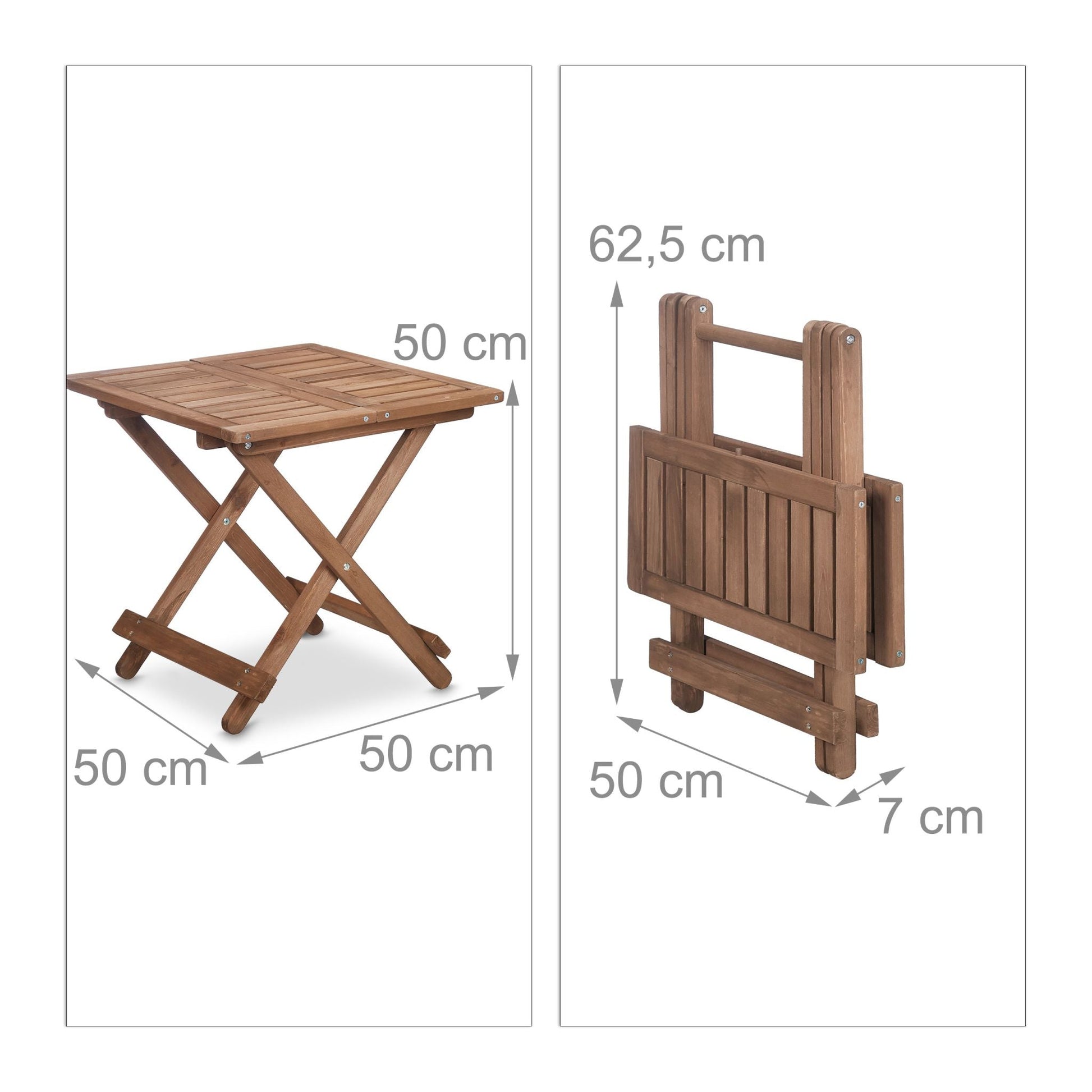 Klapptisch Holz Braun von Relaxdays