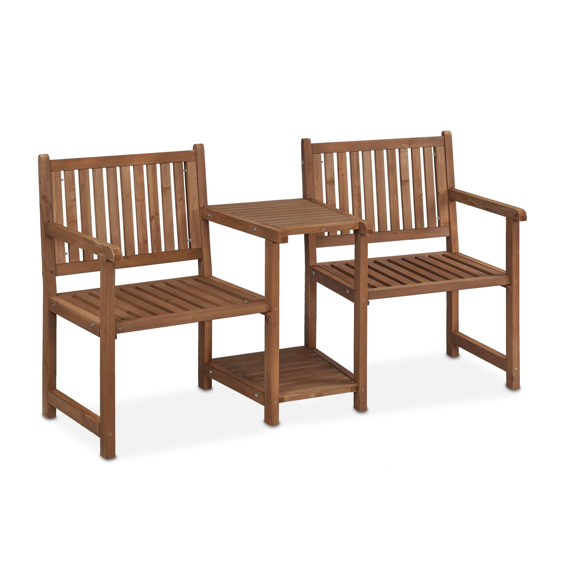 Gartenbank mit Tisch Braun von Relaxdays