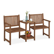 Gartenbank mit Tisch Braun von Relaxdays