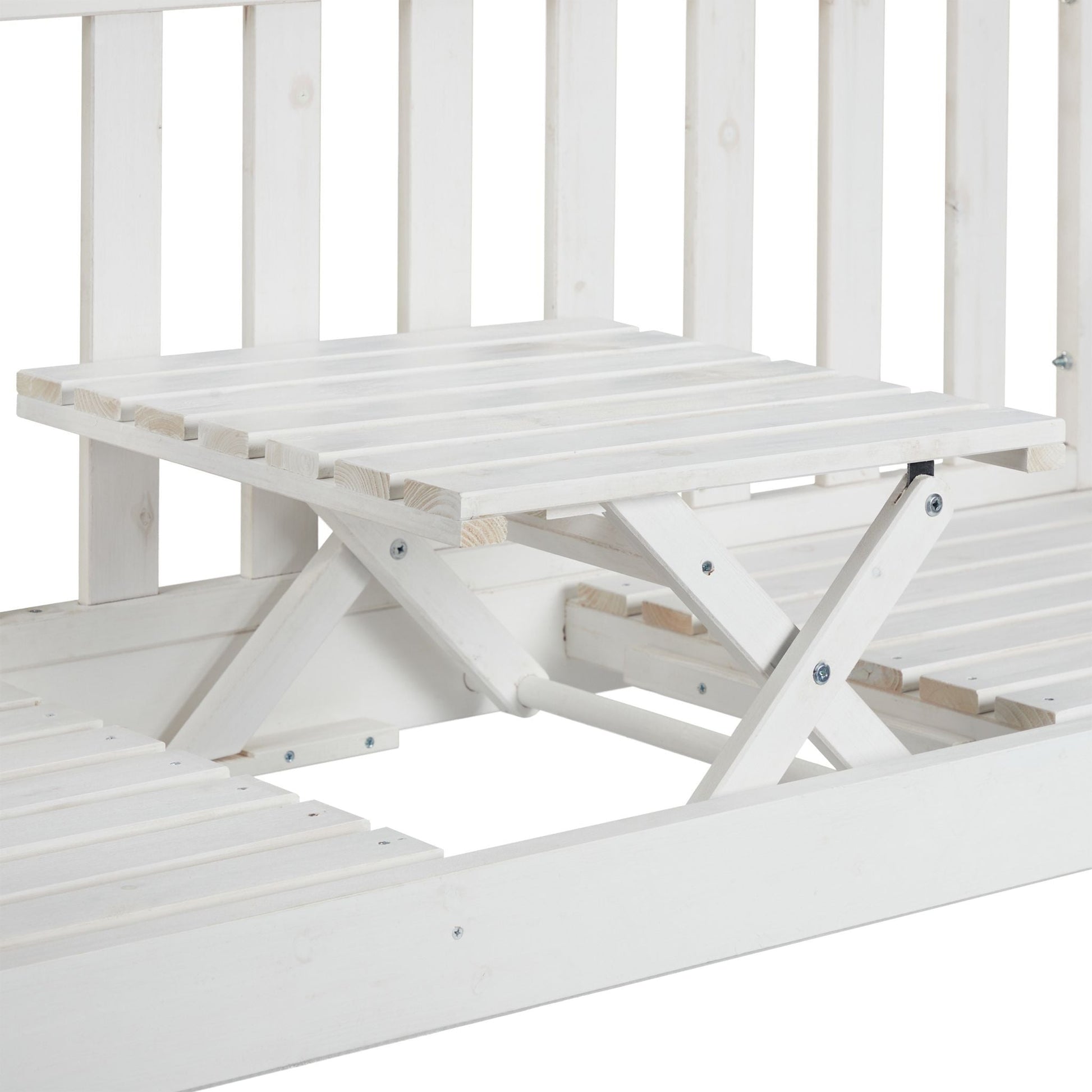Gartenbank mit Tisch Weiss von Relaxdays