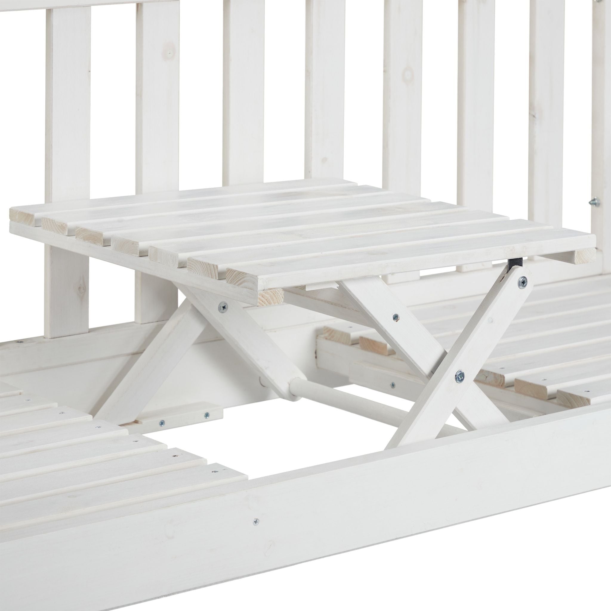 Gartenbank mit Tisch Weiss von Relaxdays