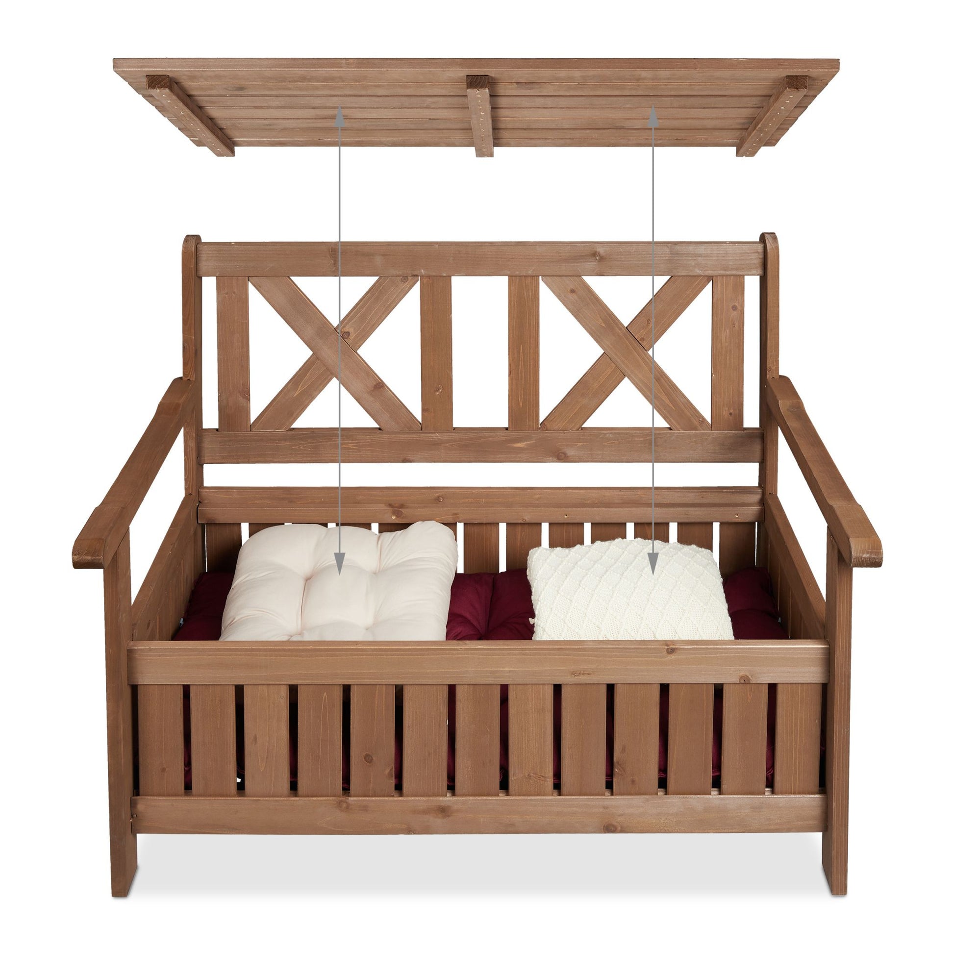 Gartenbank mit Stauraum Dunkelbraun von Relaxdays