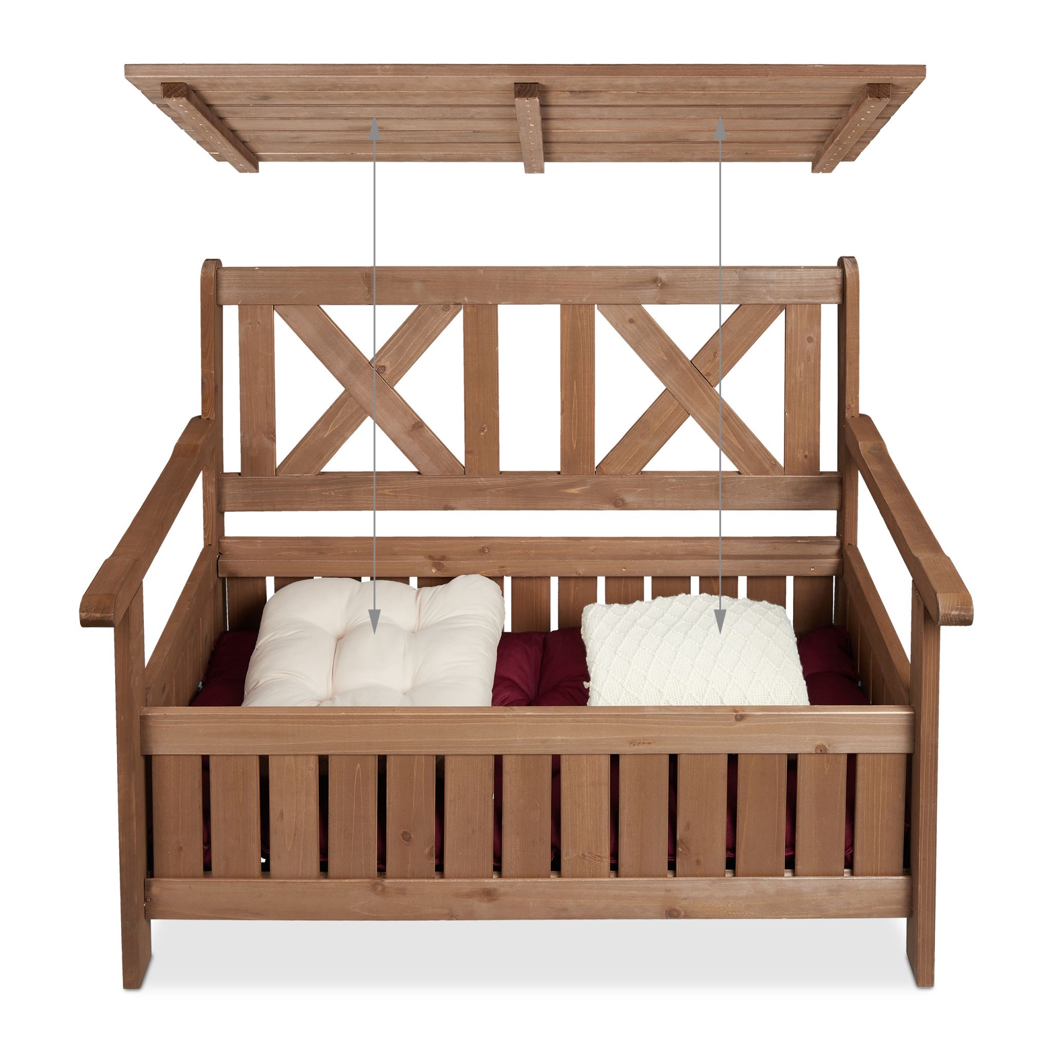 Gartenbank mit Stauraum Dunkelbraun von Relaxdays