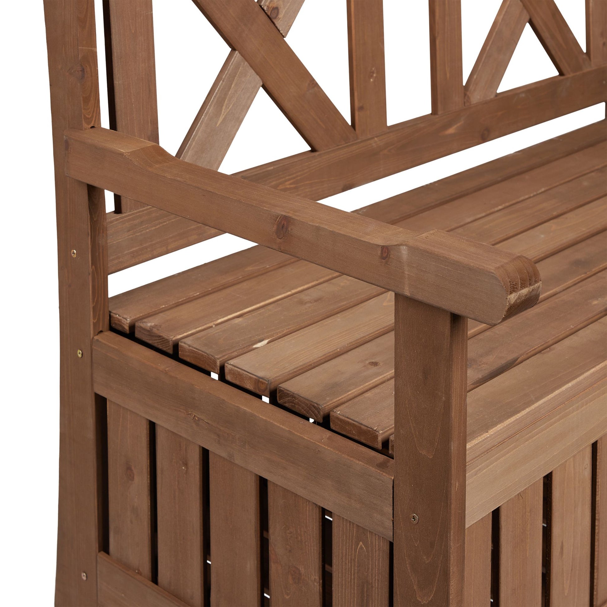 Gartenbank mit Stauraum Dunkelbraun von Relaxdays