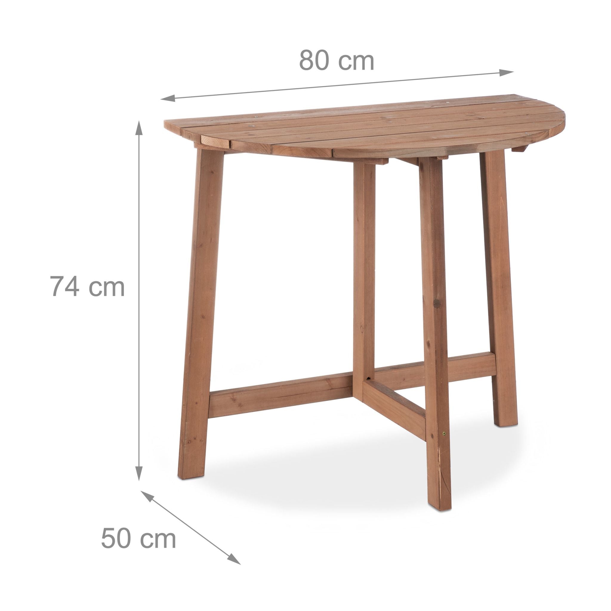 Halbrunder Klapptisch Holz Braun