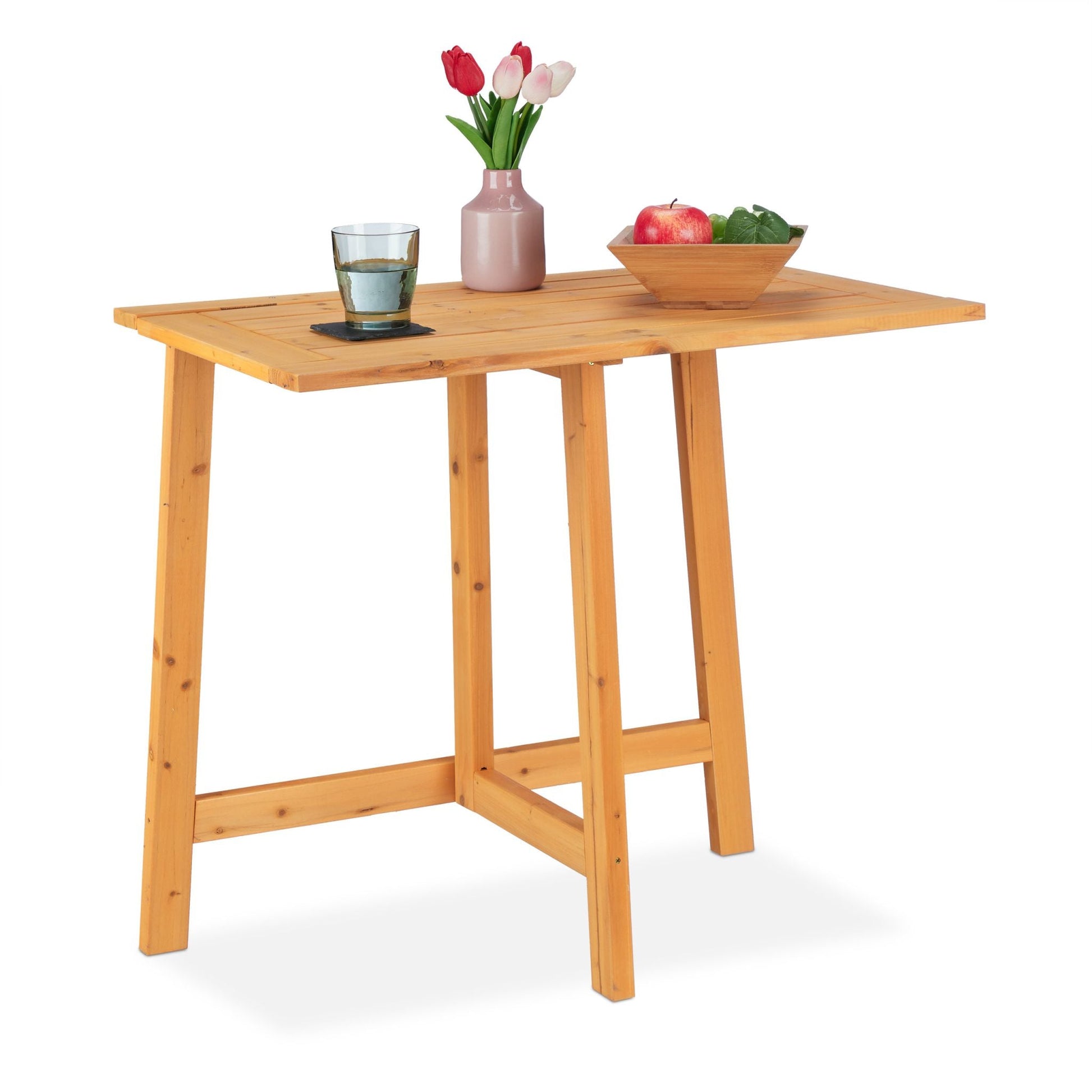 Rechteckiger Klapptisch Holz Hellbraun von Relaxdays