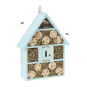 Bienenhotel mit Spitzdach Hellblau-Hellbraun von Relaxdays