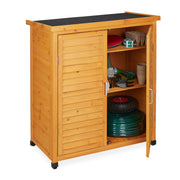 Gartenschrank mit Dachpappe Hellbraun-Schwarz von Relaxdays